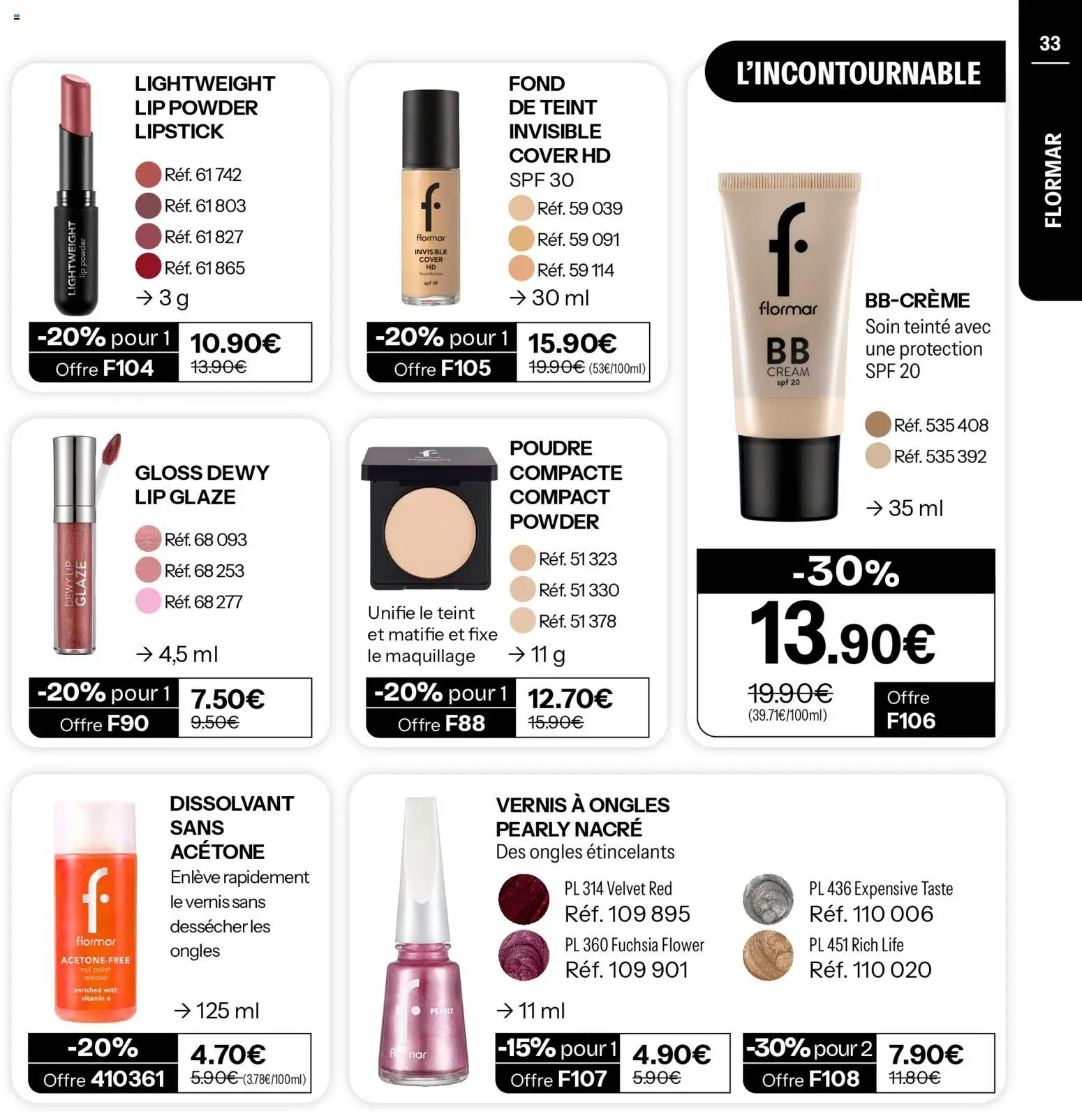 {H1} | Page: 33 | Produits: Dissolvant, Maquillage, Poudre, Acétone