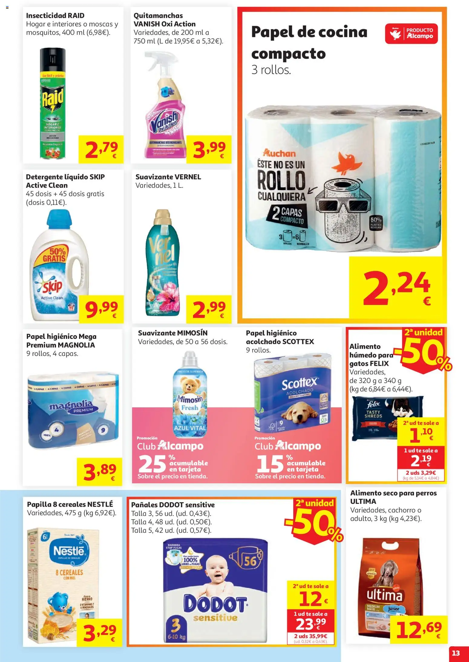 Alcampo Superstore Nacional │ válido desde el 19.05.2026 | Página: 13 | Productos: Quitamanchas, Cereales, Té, Cocina