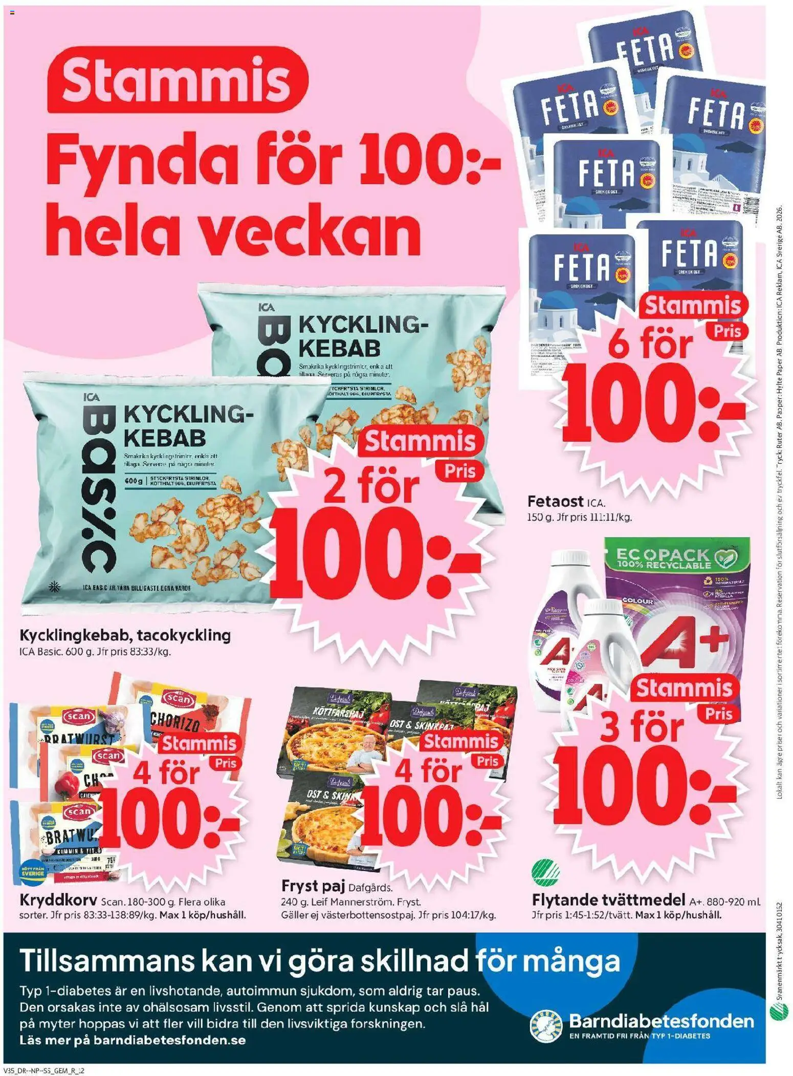 ICA Supermarket reklamblad aktuell från 24/08/2026 | Sida: 14 | Produkter: Galler, Paj, Fetaost, Skinka