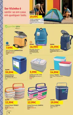 Pré-visualização Auchan - Férias de Verão  - Viagem e Praia válido de 16/06/2026 | Página: 4 | Produtos: Mochila, Tenda, Corda