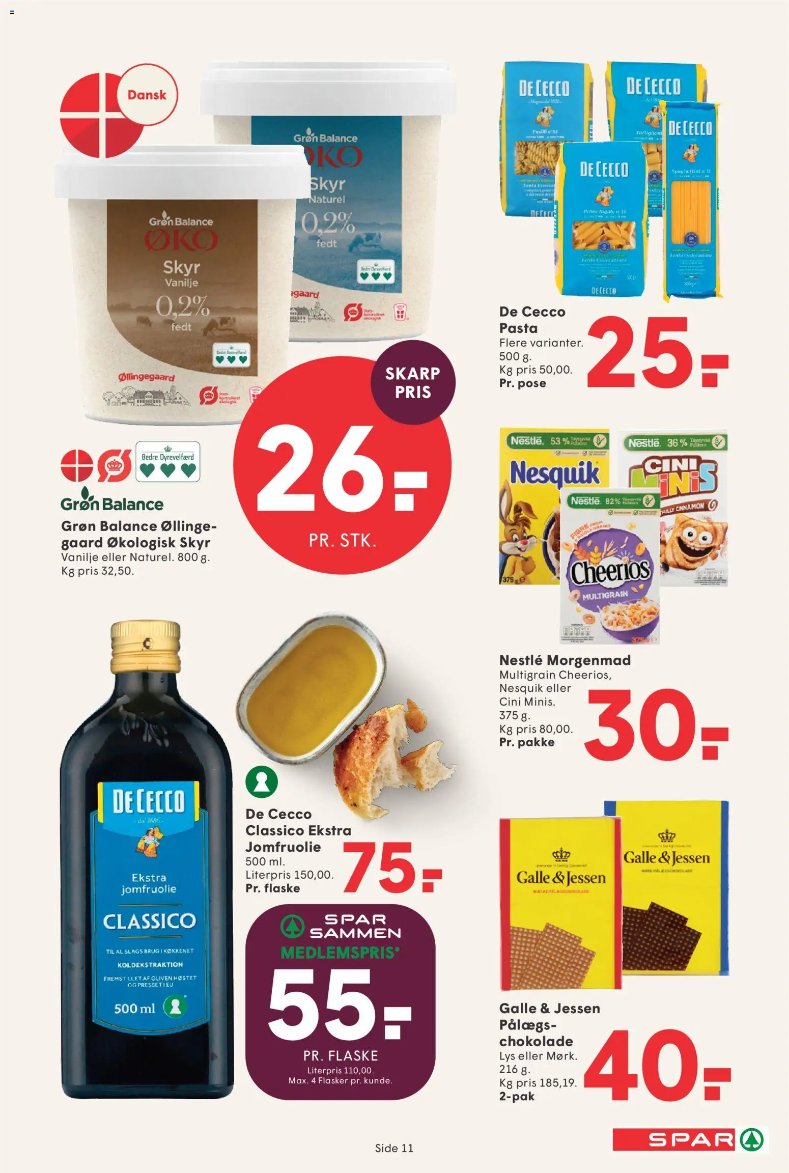 Spar tilbudsavis – gyldig fra 28/08/2026 | Side: 12 | Produkter: Skyr, Pålægschokolade, Oliven, Vanilje