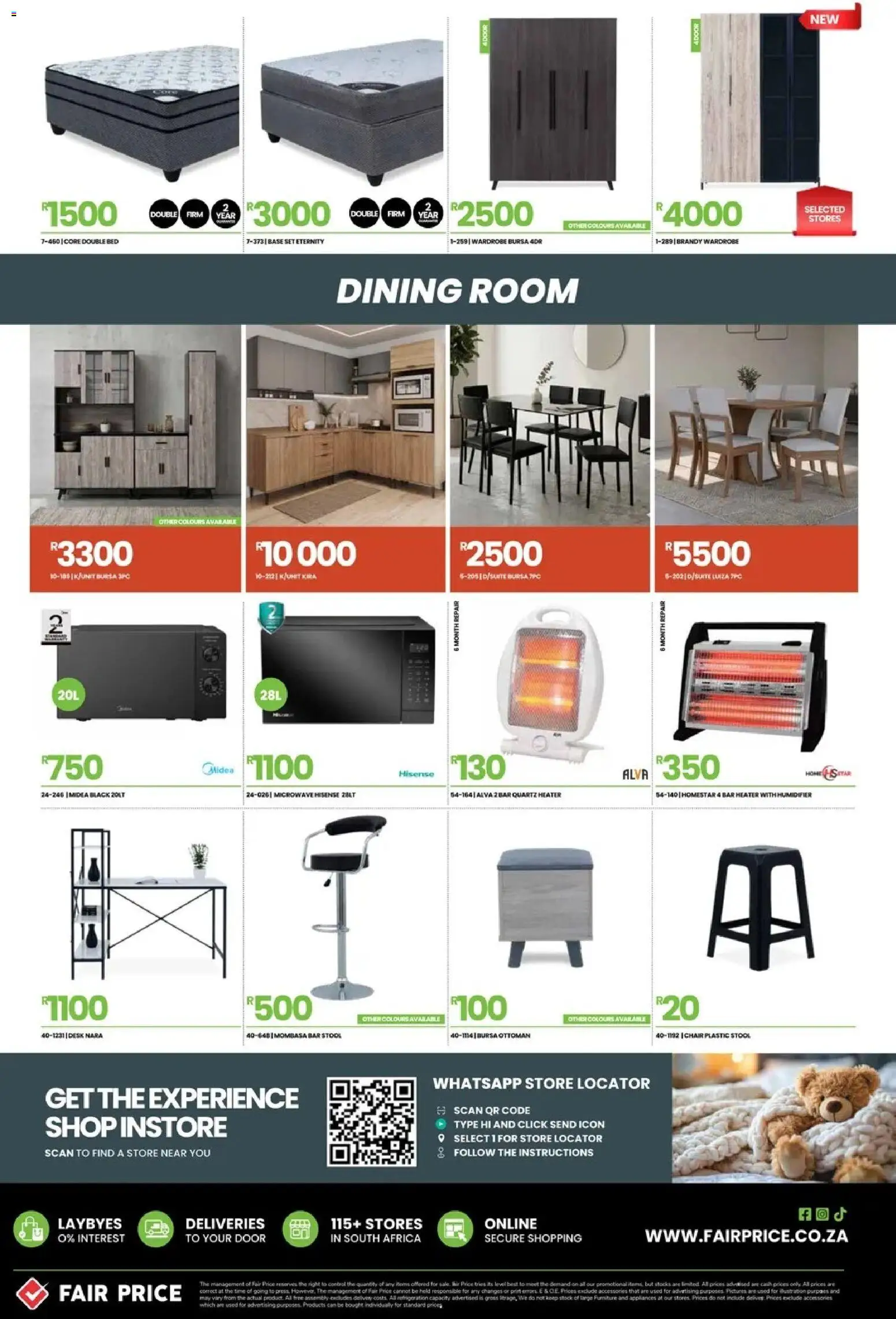 New Fair Price catalogue – valid from 01/07/2026 | Page: 4 | Products: Chair, Microwave, Ottoman, Bar heater