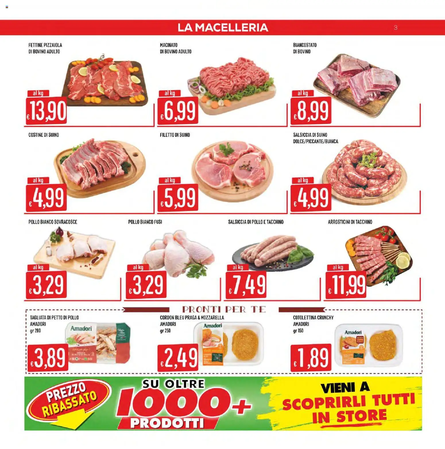 Volantino SISA del 01/10/2026 | Pagina: 3 | Prodotti: Filetto, Suino, Mozzarella, Macinato