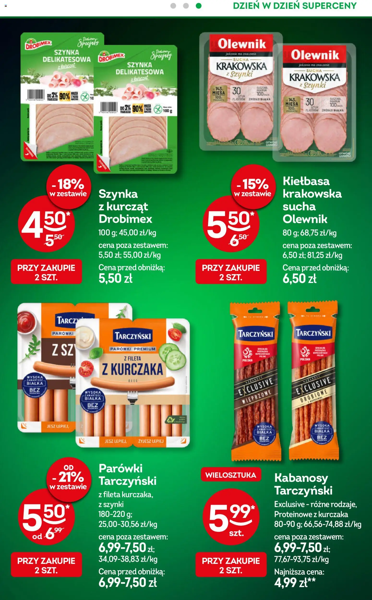 Żabka gazetka - Codzienne produkty od 09.09.2026 | Strona: 5 | Produkty: Specjały, Kabanosy, Szynka, Parówki tarczyński