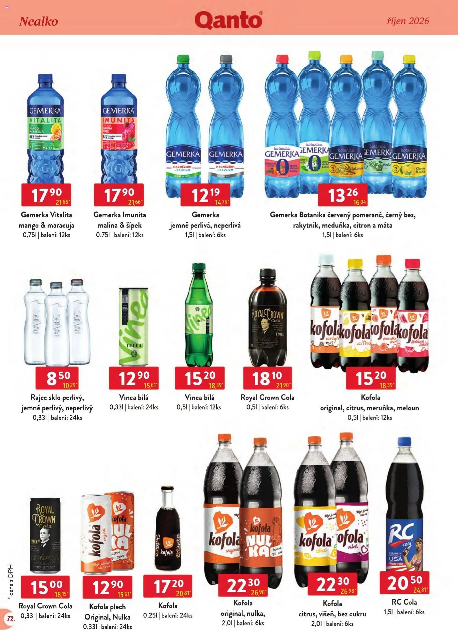Astur & Qanto leták - Velkoobchod 10/2026 od 01.10.2026 | Strana: 72 | Produkty: Kofola, Citron, Vinea, RC Cola