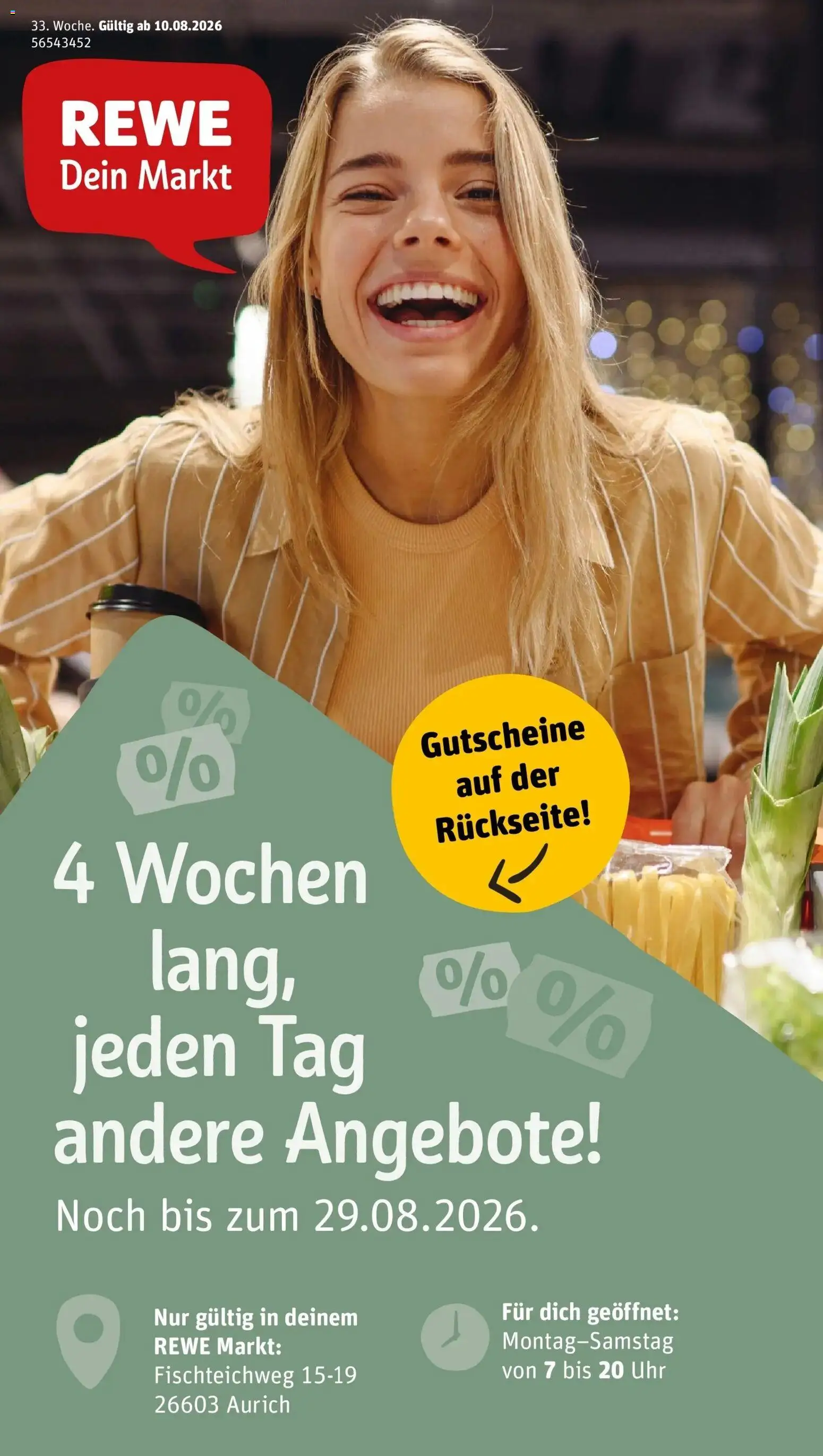 REWE Prospekt ab 10.08.2026 zum Blättern » Angebote | Seite: 1 | Produkte: Uhr