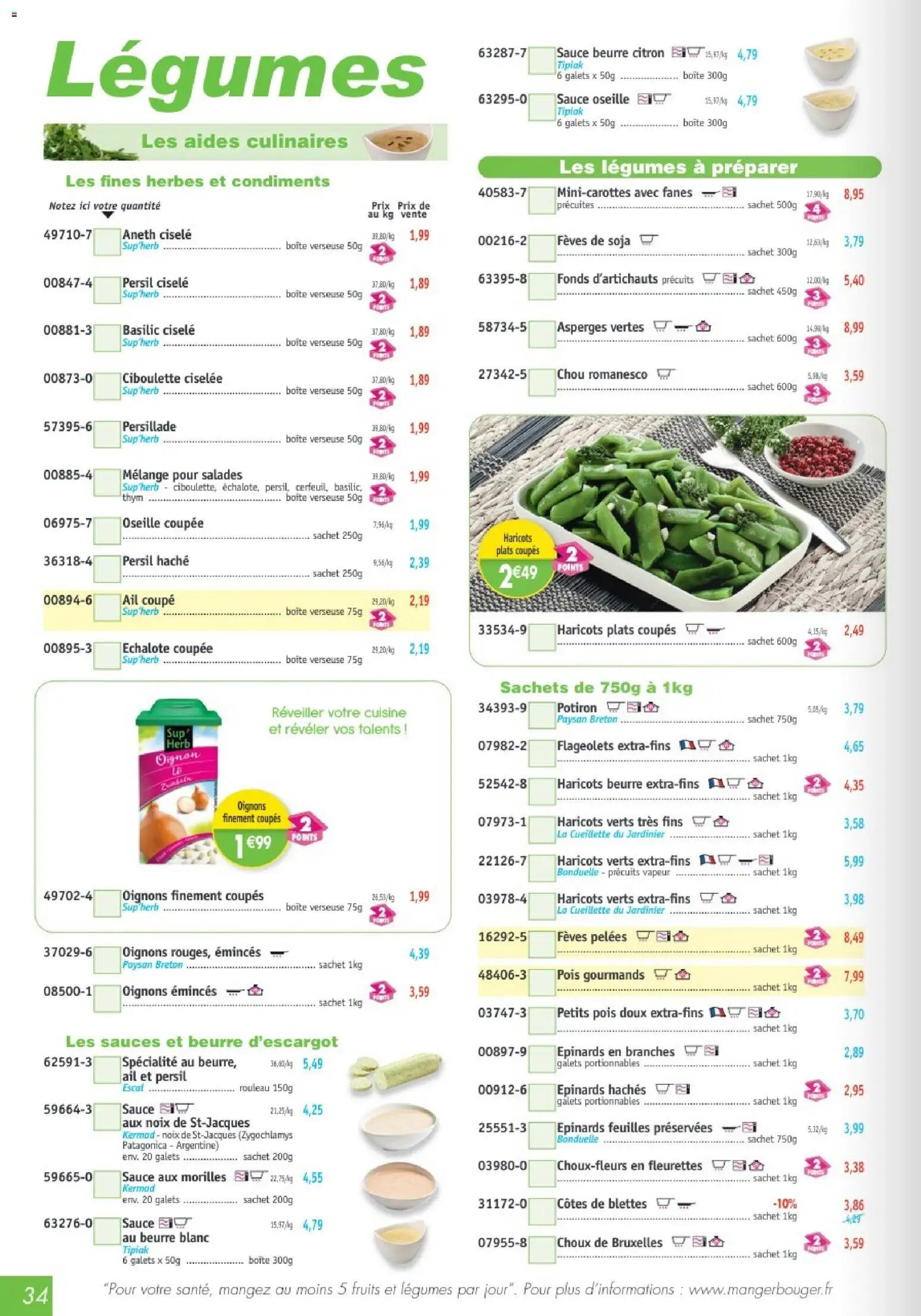 {H1} | Page: 34 | Produits: Citron, Oseille, Pois, Oignons