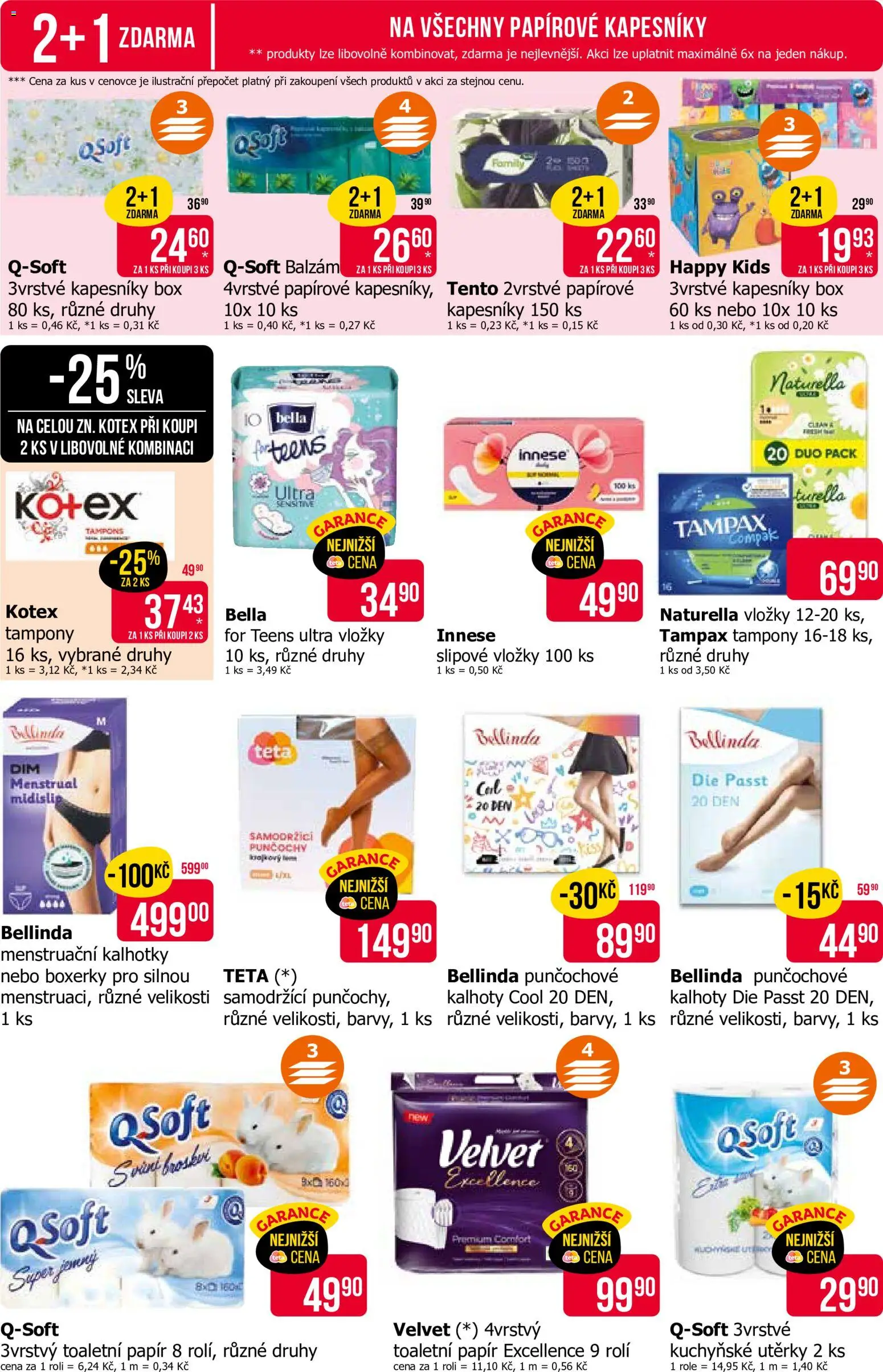 TETA Drogerie leták od 24.09.2026 | Strana: 14 | Produkty: Kalhotky, Vložky, Papírové kapesníky, Slipové vložky