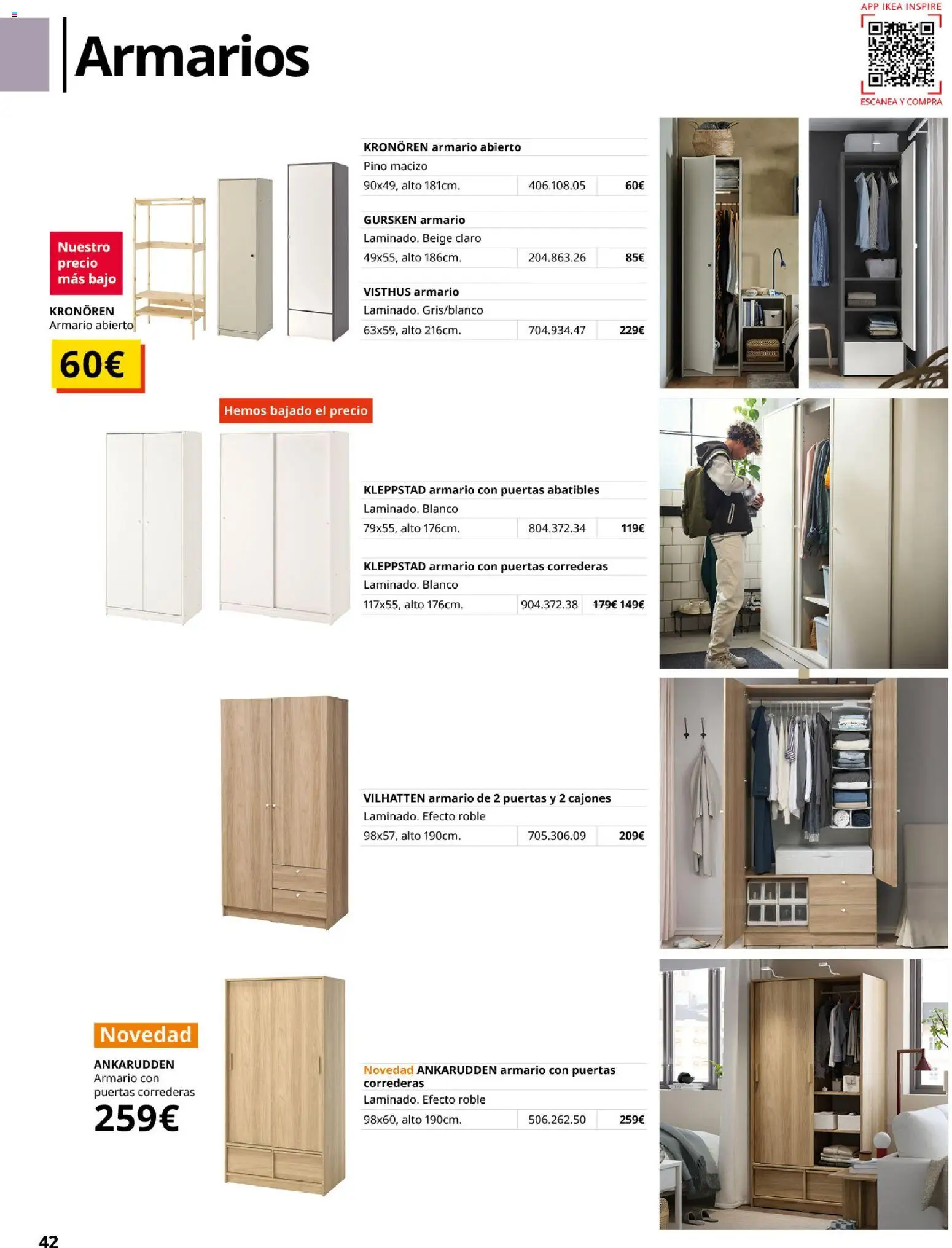 IKEA - Muebles para el dormitorio │ válido desde el 01/09/2026 | Página: 42 | Productos: Armario, Puertas