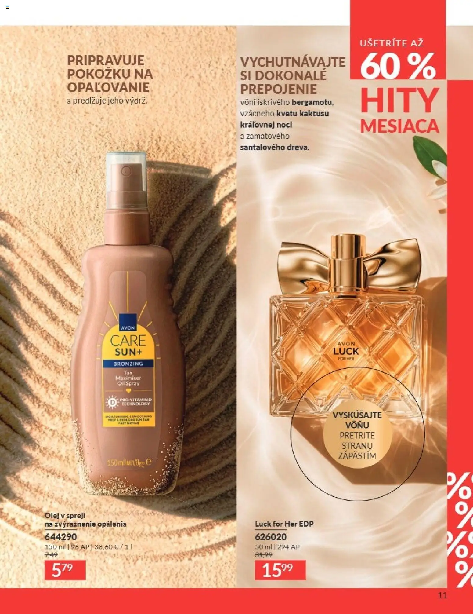 Nové Avon akcie – leták je platný od 01.07.2026 | Strana: 11 | Produkty: Olej, Olej v spreji