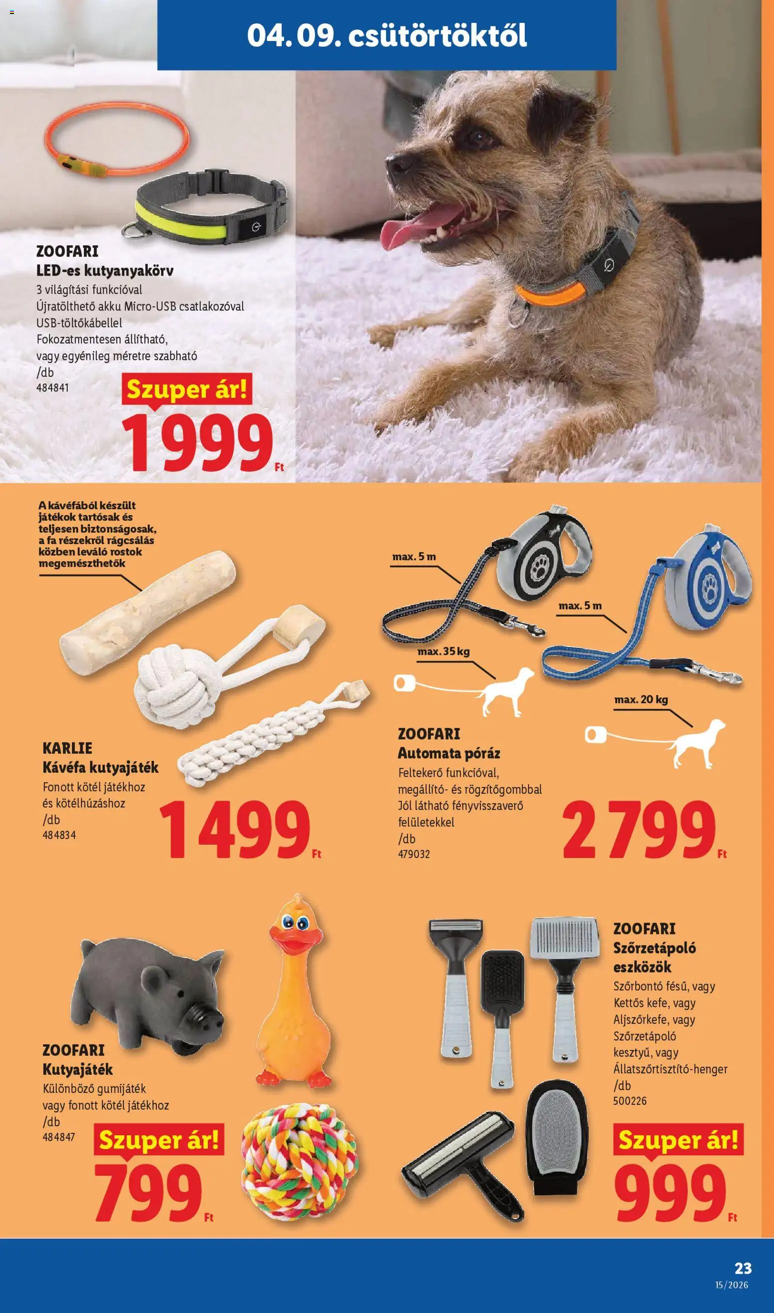 Lidl akciós ujság - amely érvényes a következő dátumtól: 09.04.2026 | Oldal: 23 | Termékek: Kötél, Játékok