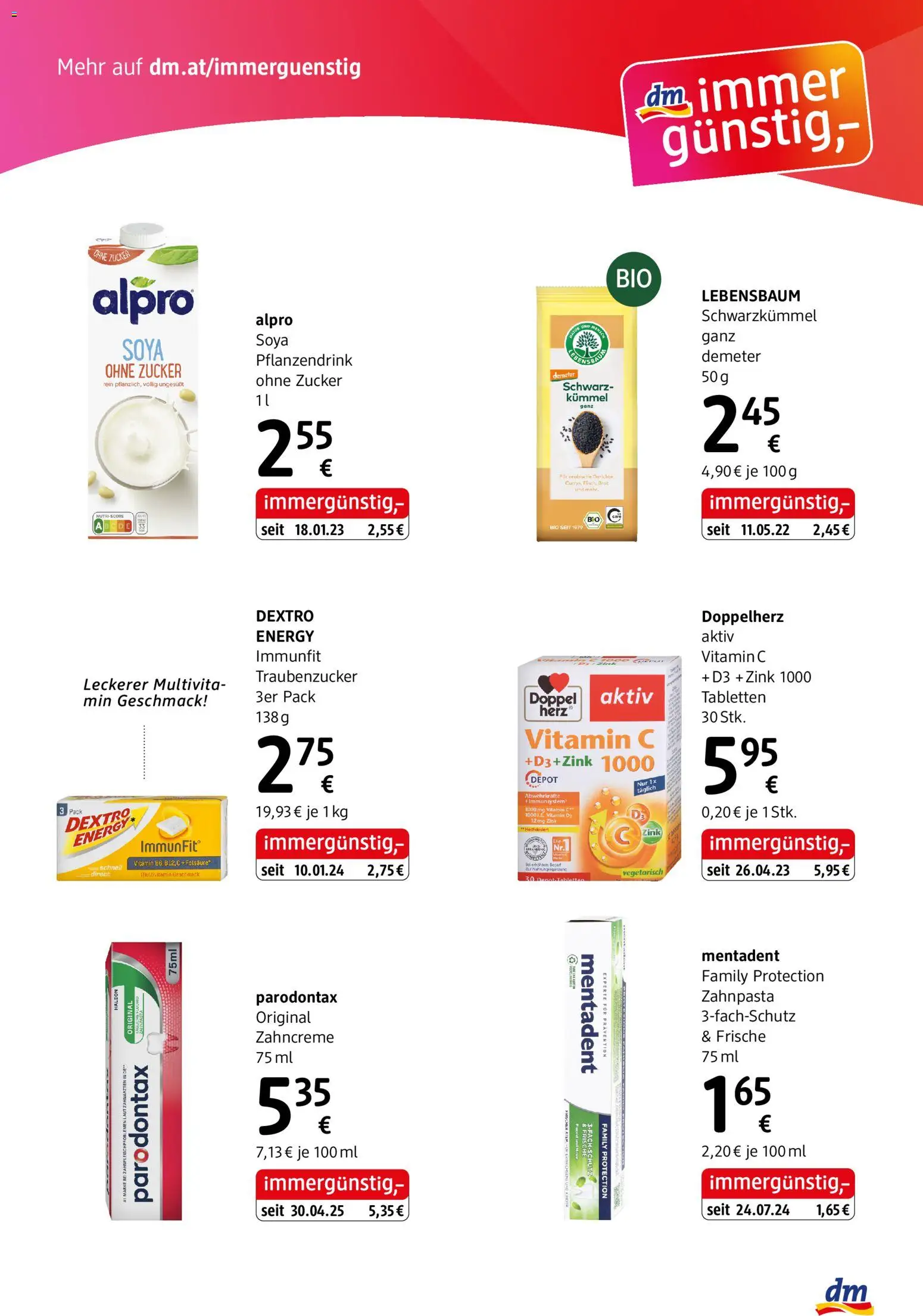 dm drogerie markt Flugblatt Februar 2026 gültig ab 29.01.2026 | Seite: 4 | Produkte: Pasta, Zucker, Brot, Multivitamin