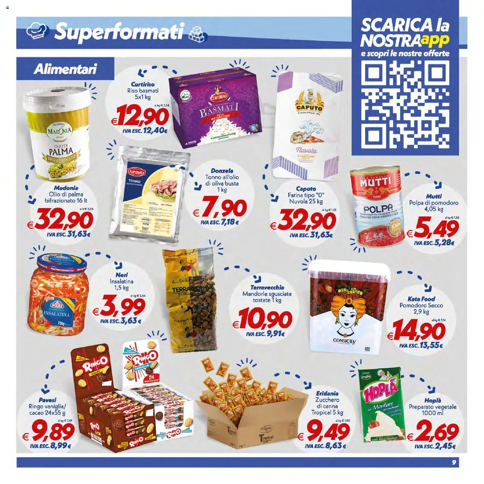 Volantino SuperConveniente del 09/07/2026 | Pagina: 9 | Prodotti: Riso Basmati, Riso, Olio, Pomodori