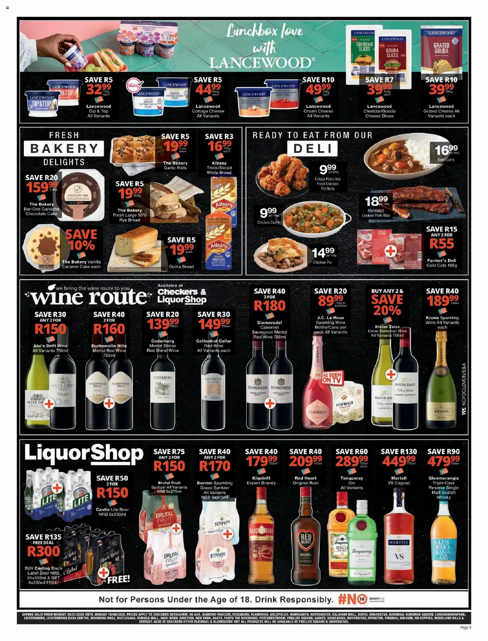 New Checkers catalogue – valid from 20/07/2026 | Page: 3 | Products: Bread, Chicken, Beef, Ensalada de quino