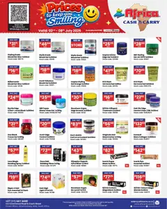 Africa Cash & Carry specials catalogue – valid from 02/07/2026 | Page: 4 | Products: Custard, Wax, Stock, Dye