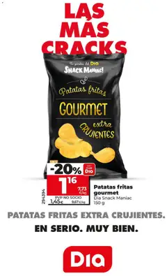 Vista previa Patatas fritas gourmet, Patatas fritas gourmet extra crujientes Dia Snack Maniac 150 g válido desde el 24/06/2026 | Página: 9