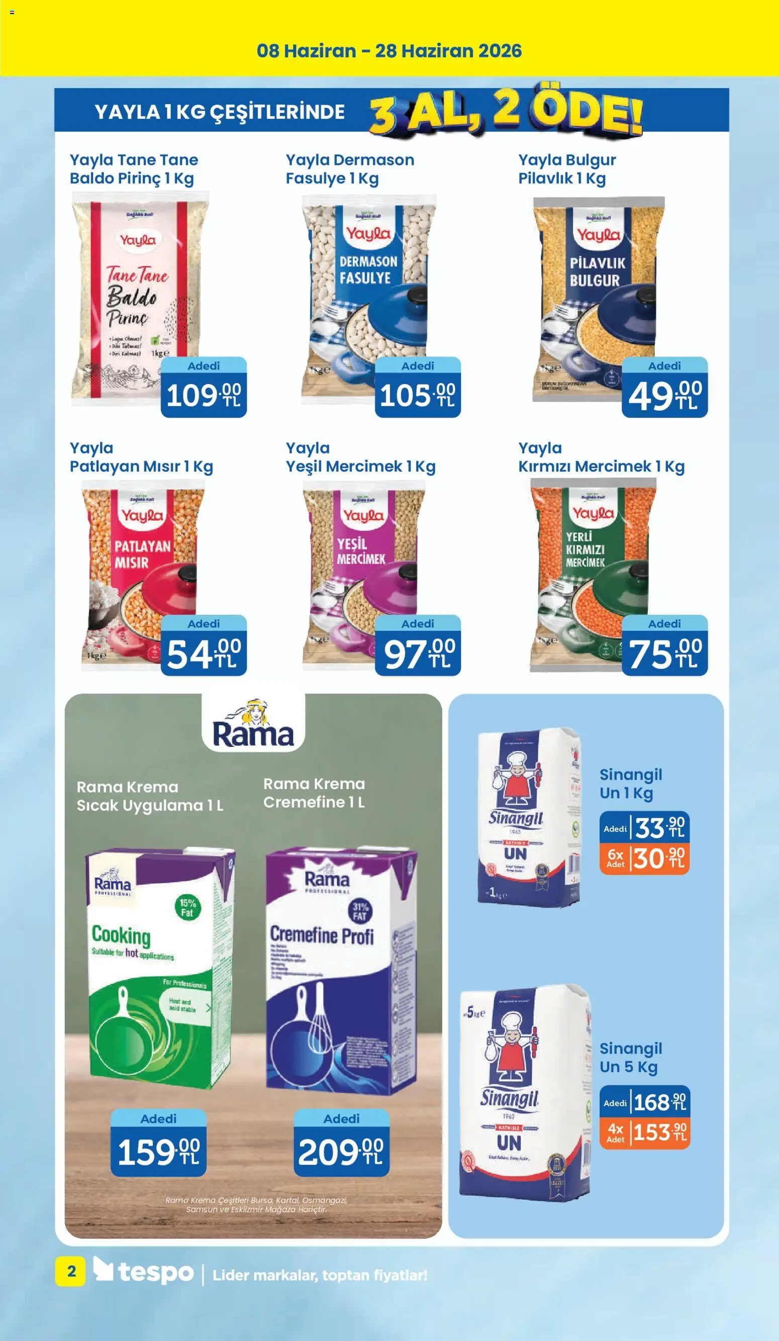 Tespo Katalog - 08.06.2026 tarihinden itibaren geçerlidir | Sayfa: 2 | Ürünler: Fasulye, Ravioli, Krema, Mısır