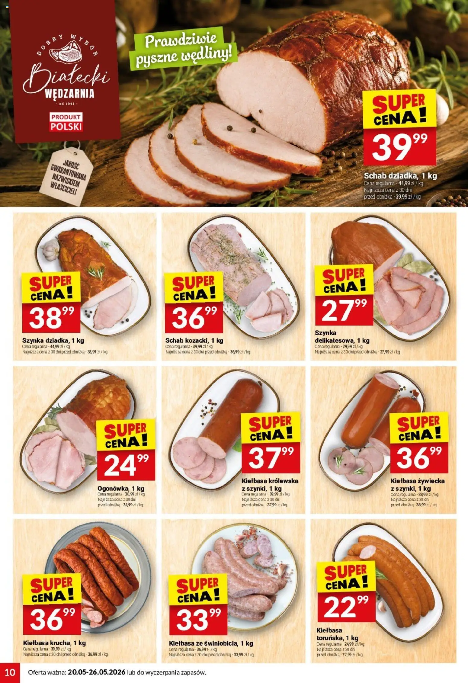 Twój Market gazetka od 20.05.2026 | Strona: 10 | Produkty: Kiełbasa, Schab, Szynka, Wędliny