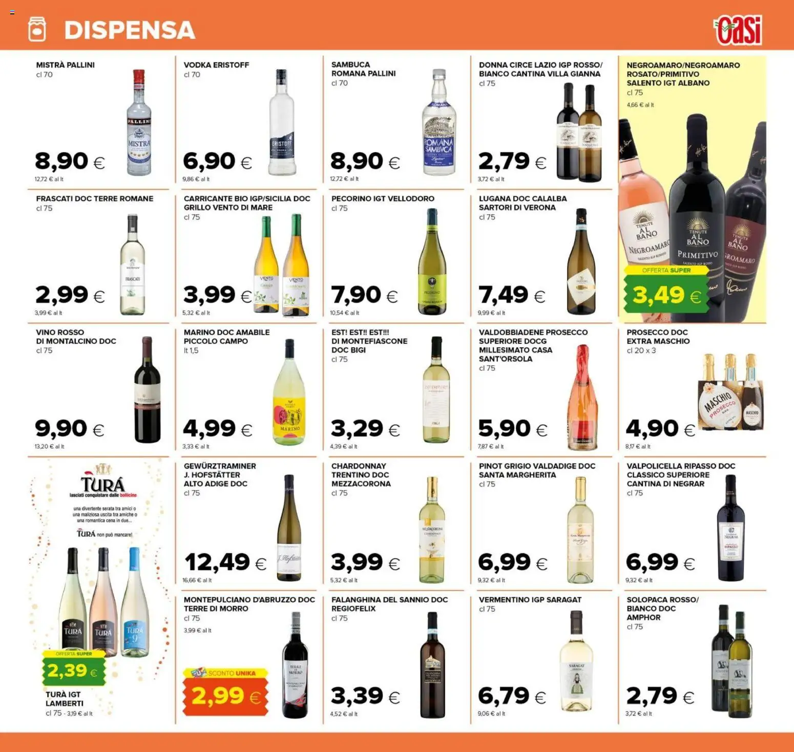 Volantino Oasi del 21/08/2026 | Pagina: 21 | Prodotti: Vodka, Prosecco, Pecorino, Vino rosso