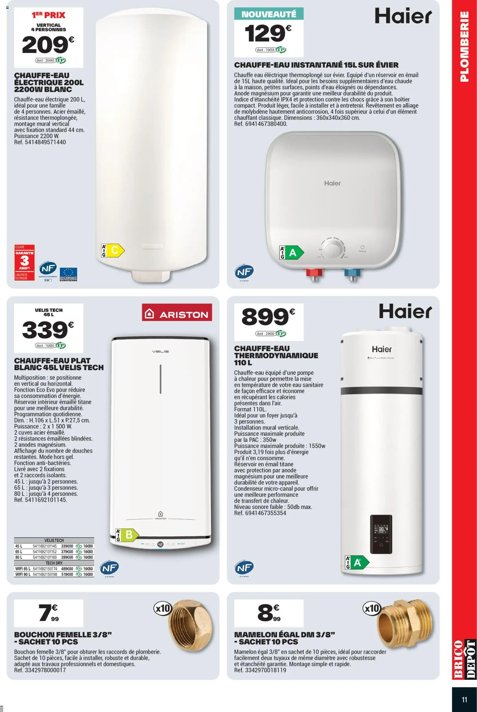 {H1} | Page: 11 | Produits: Chauffe eau electrique, Livre