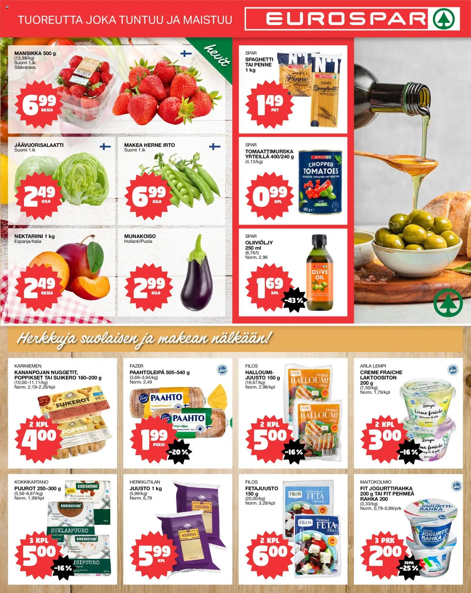 Tokmanni - EUROSPAR – voimassa 30/07/2026 alkaen | Sivu: 3 | Tuotteet: Paahtoleipä, Juusto, Halloumi, Kerma