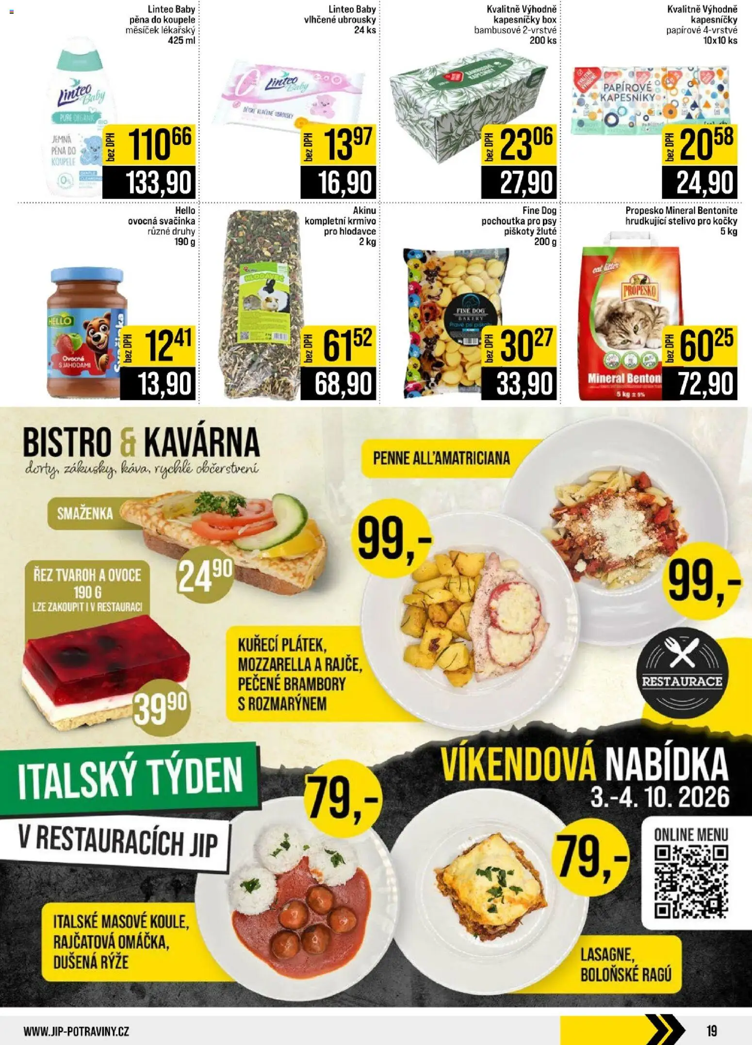 Jip leták - Cash & Carry od 30.09.2026 | Strana: 19 | Produkty: Pěna do koupele, Ovoce, Stelivo pro kočky, Mozzarella