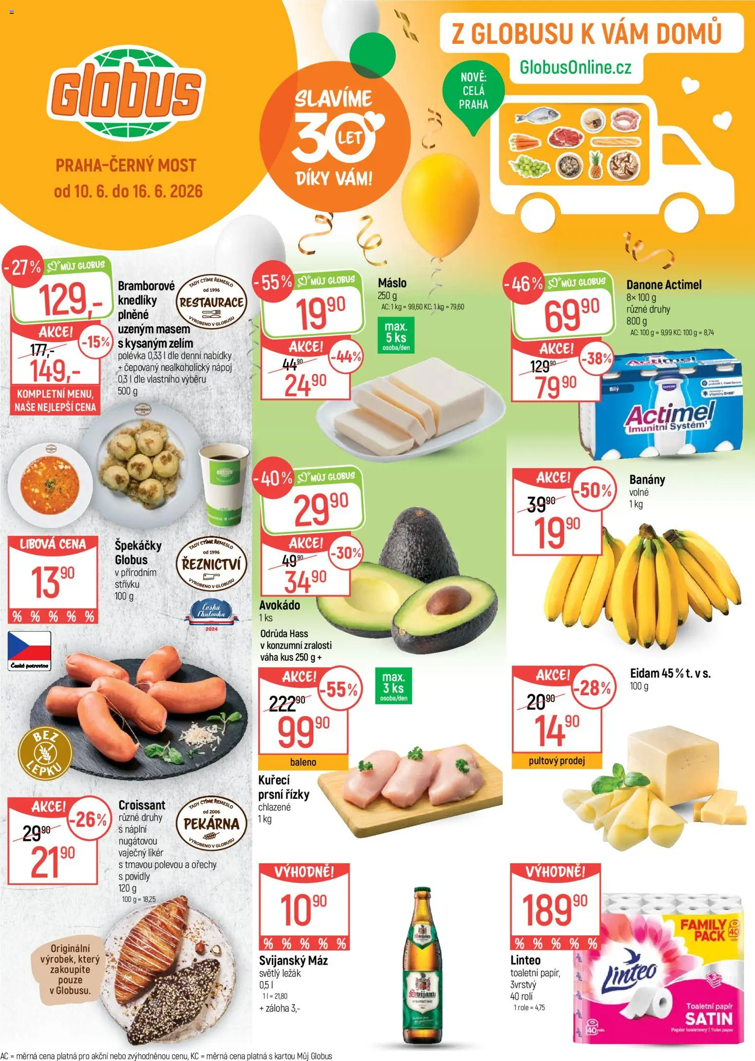 Globus leták - Praha Černý Most od 10.06.2026 | Strana: 1 | Produkty: Globus, Ořechy, Svijanský Máz, Pekárna