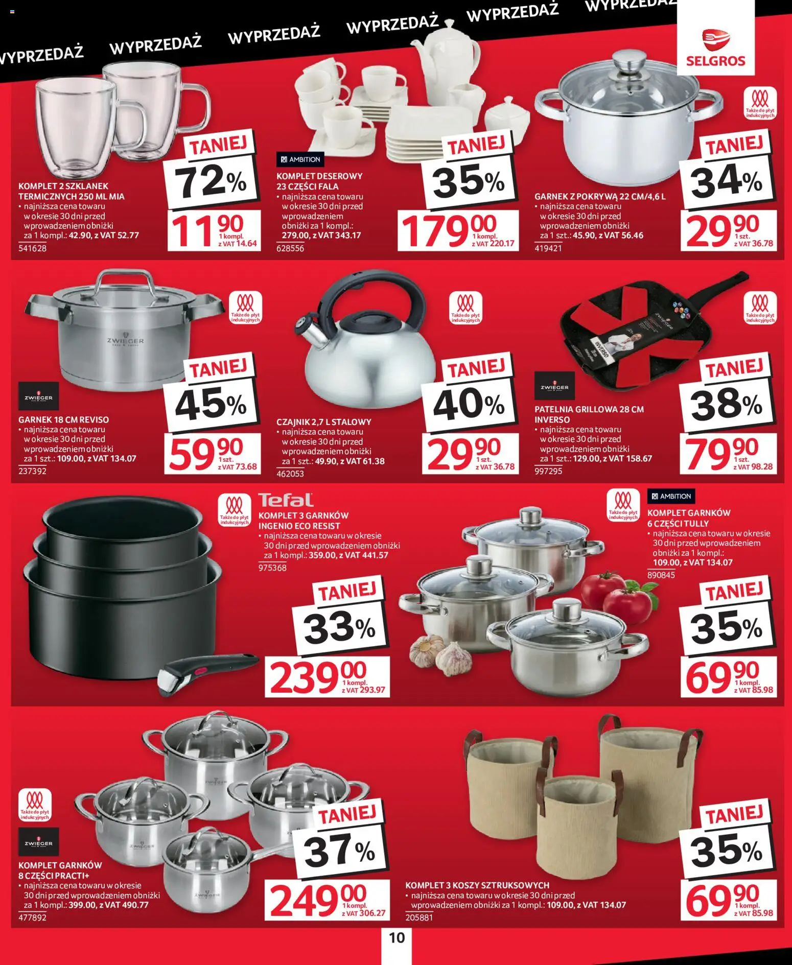 Selgros cash&carry gazetka - Totalna Wyprzedaż od 27.08.2026 | Strona: 10 | Produkty: Czajnik, Garnek, Komplet garnków, Patelnia