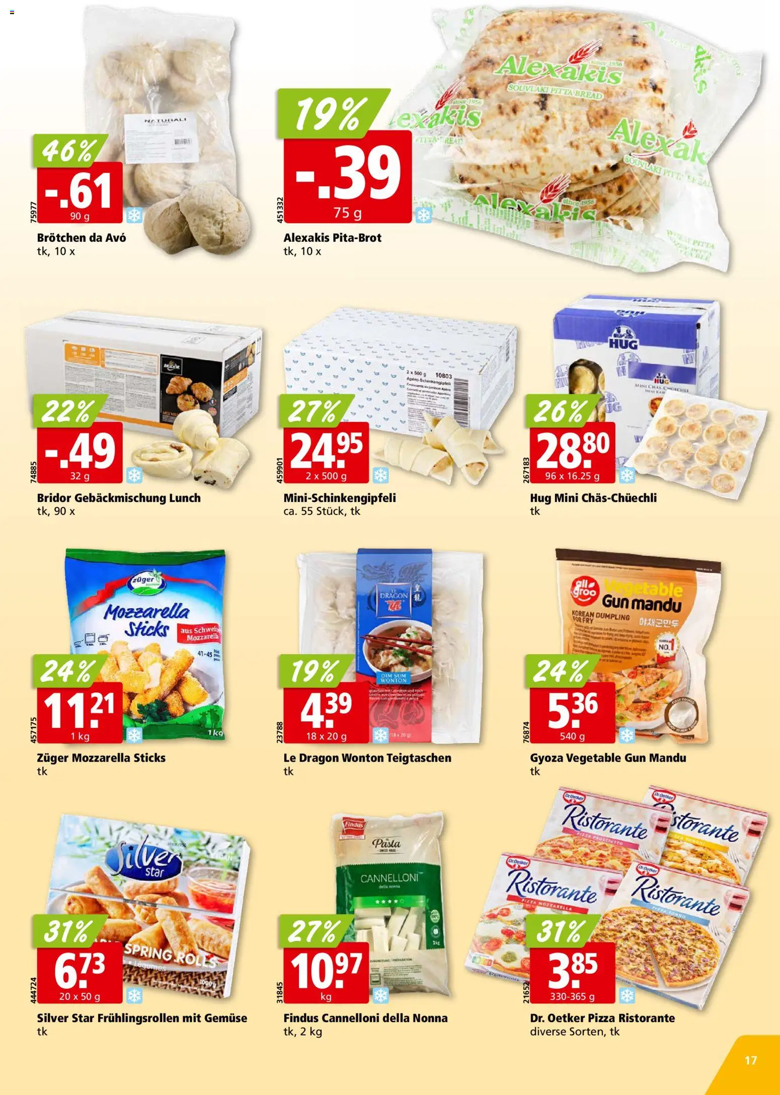 Aligro aktionen Chavannes, Matran, Genf, Sitten – gültig ab 26.10.2026 | Seite: 17 | Produkte: Pizza, Gemüse, Pasta