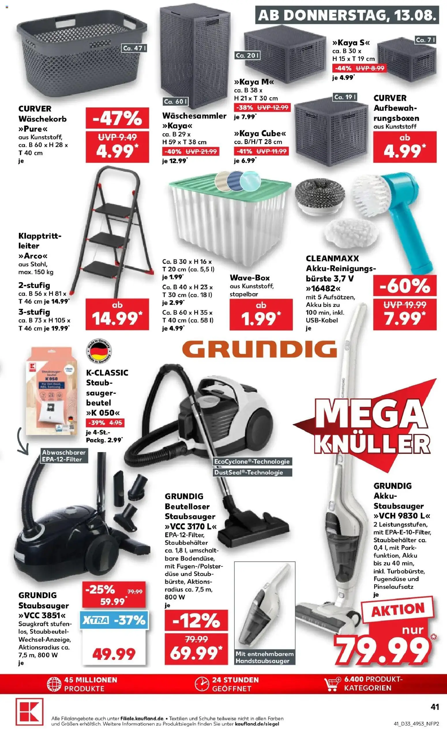 Prospekt Kaufland ab 13.08.2026 » Angebote Online zum Blättern | Seite: 41 | Produkte: Staubsauger, Bürste