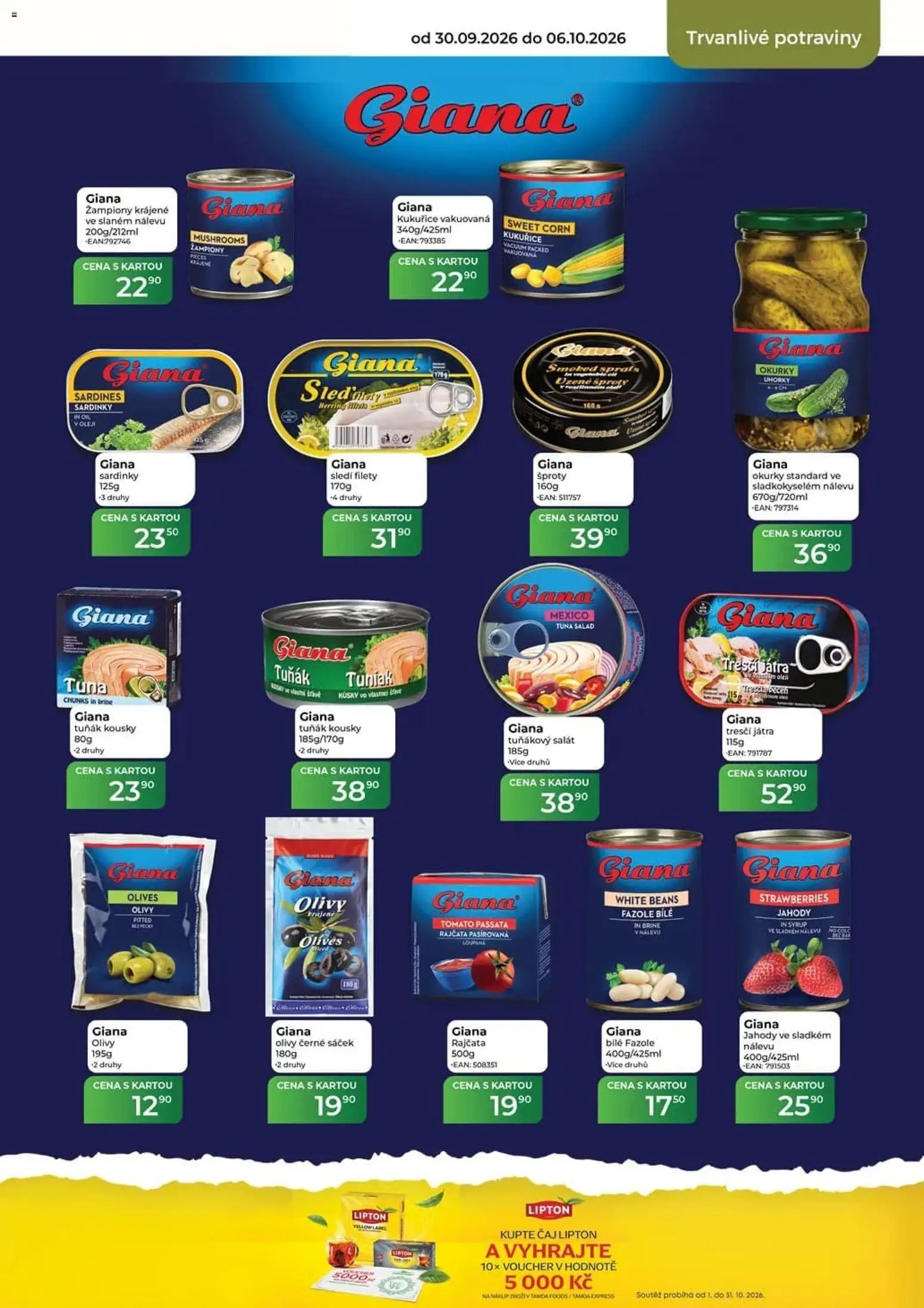 Tamda Foods leták od 30.09.2026 | Strana: 43 | Produkty: Čaj, Sardinky, Potraviny, Tuňákový salát