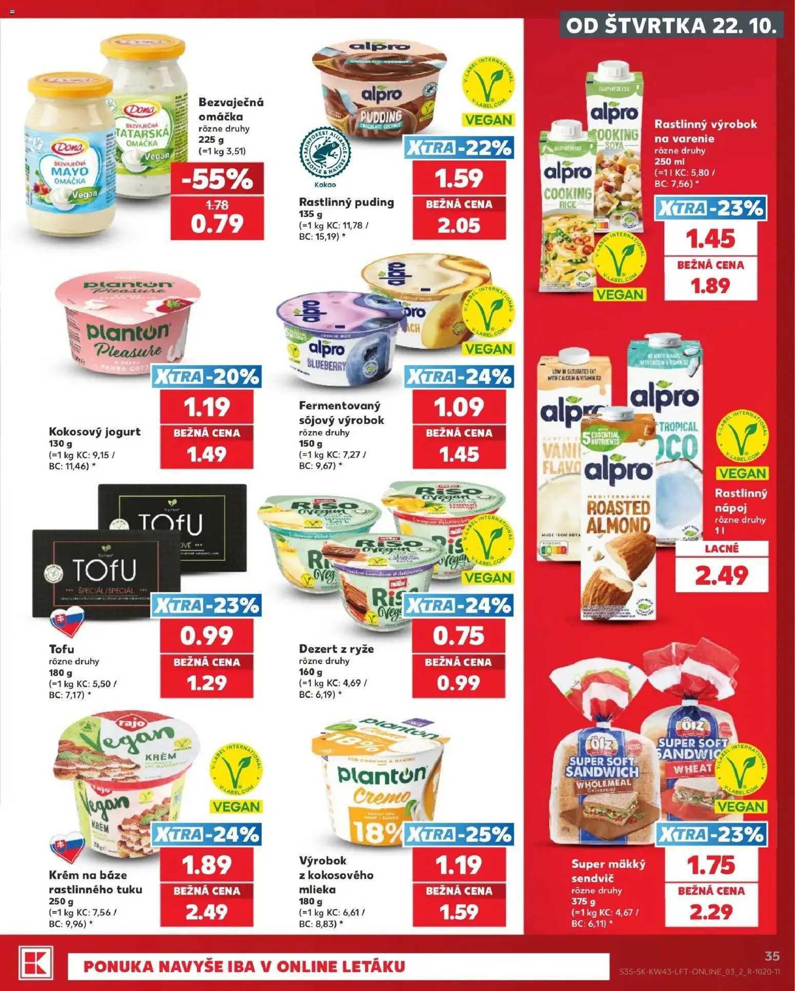 Nové Kaufland akcie – leták je platný od 22.10.2026 | Strana: 35 | Produkty: Jogurt, Krém, Omáčka, Dezert
