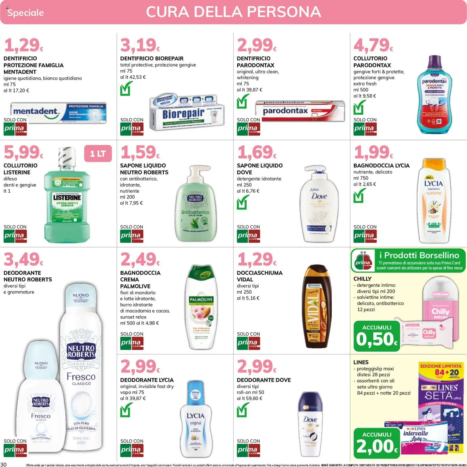 Volantino Basko del 07.05.2026 | Pagina: 30 | Prodotti: Sapone, Collutorio, Detergente intimo, Intimo