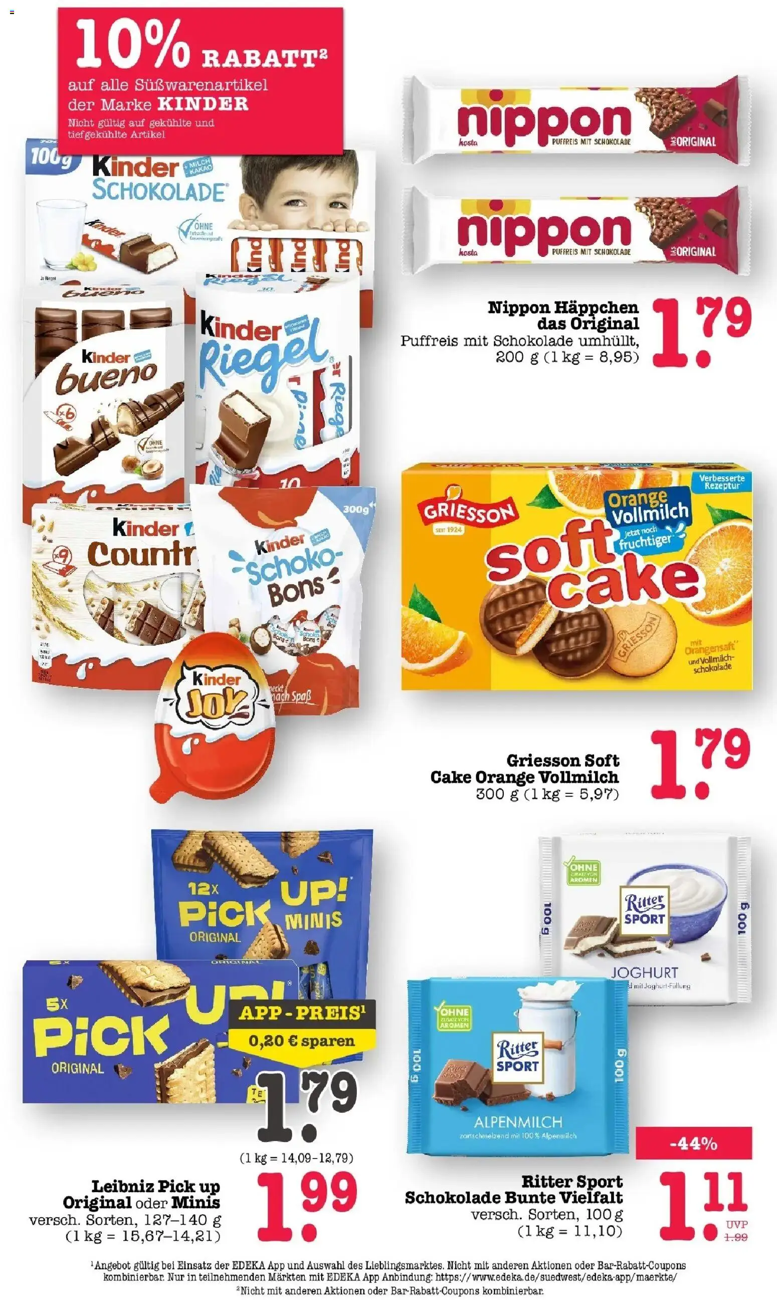 E center Prospekt Sinzheim – gültig ab 13.07.2026 | Seite: 44 | Produkte: Kinder schokolade, Schokolade, Ritter sport, Orangensaft