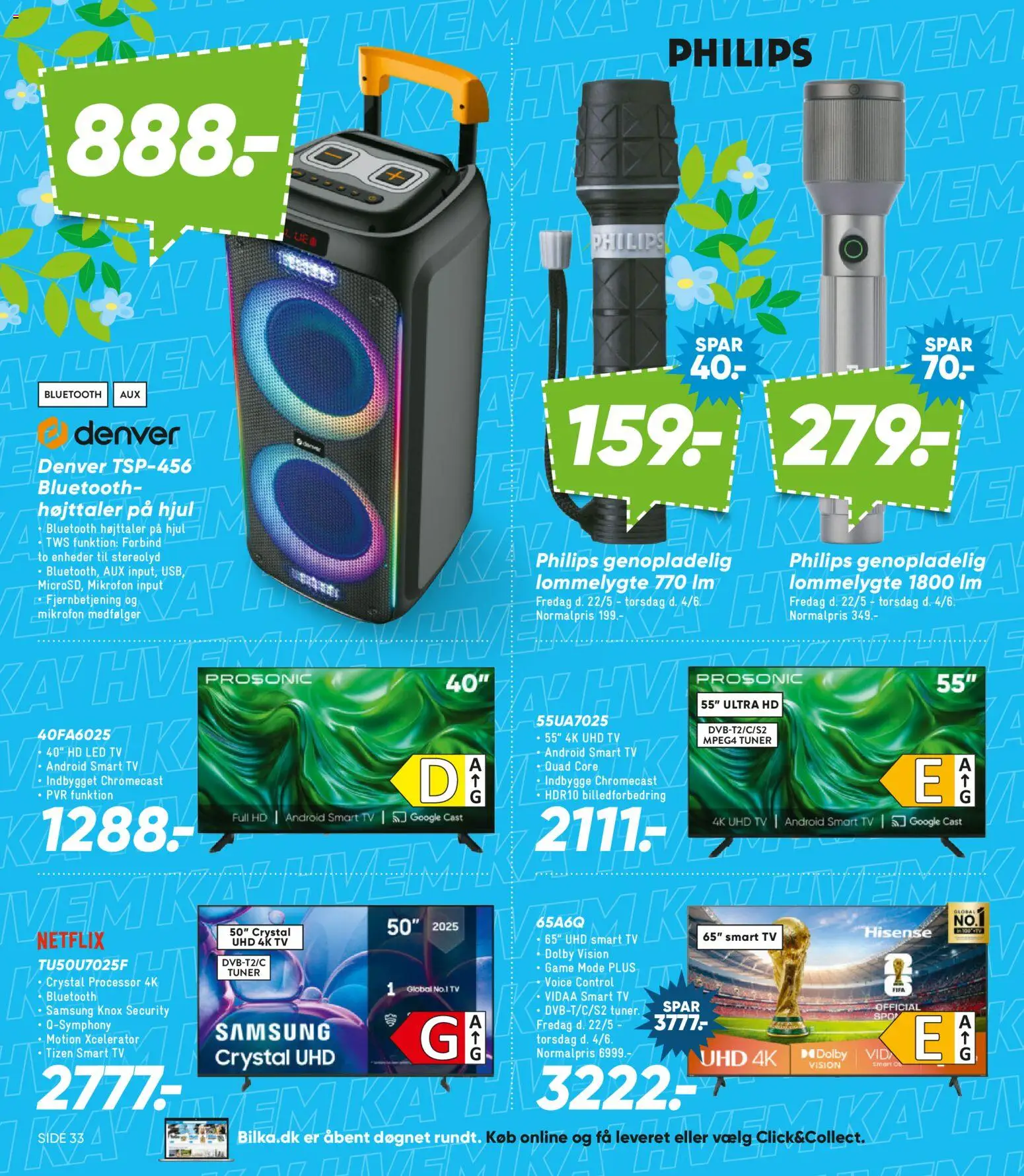Bilka tilbudsavis – gyldig fra 22.05.2026 | Side: 38 | Produkter: Smart TV, TV, Mikrofon, Højttaler