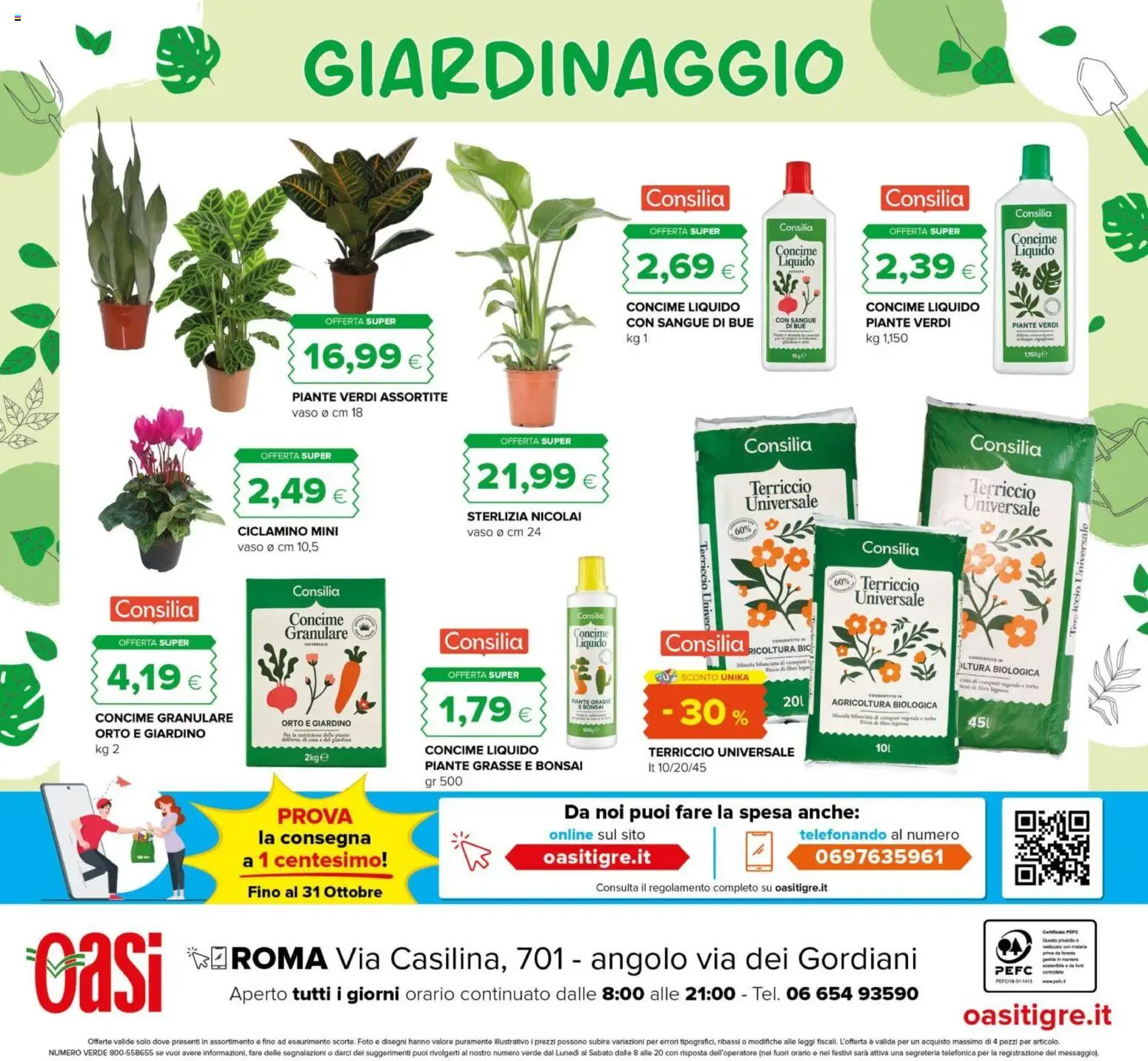 Volantino Oasi del 14/09/2026 | Pagina: 32 | Prodotti: Concime, Terriccio, Vaso