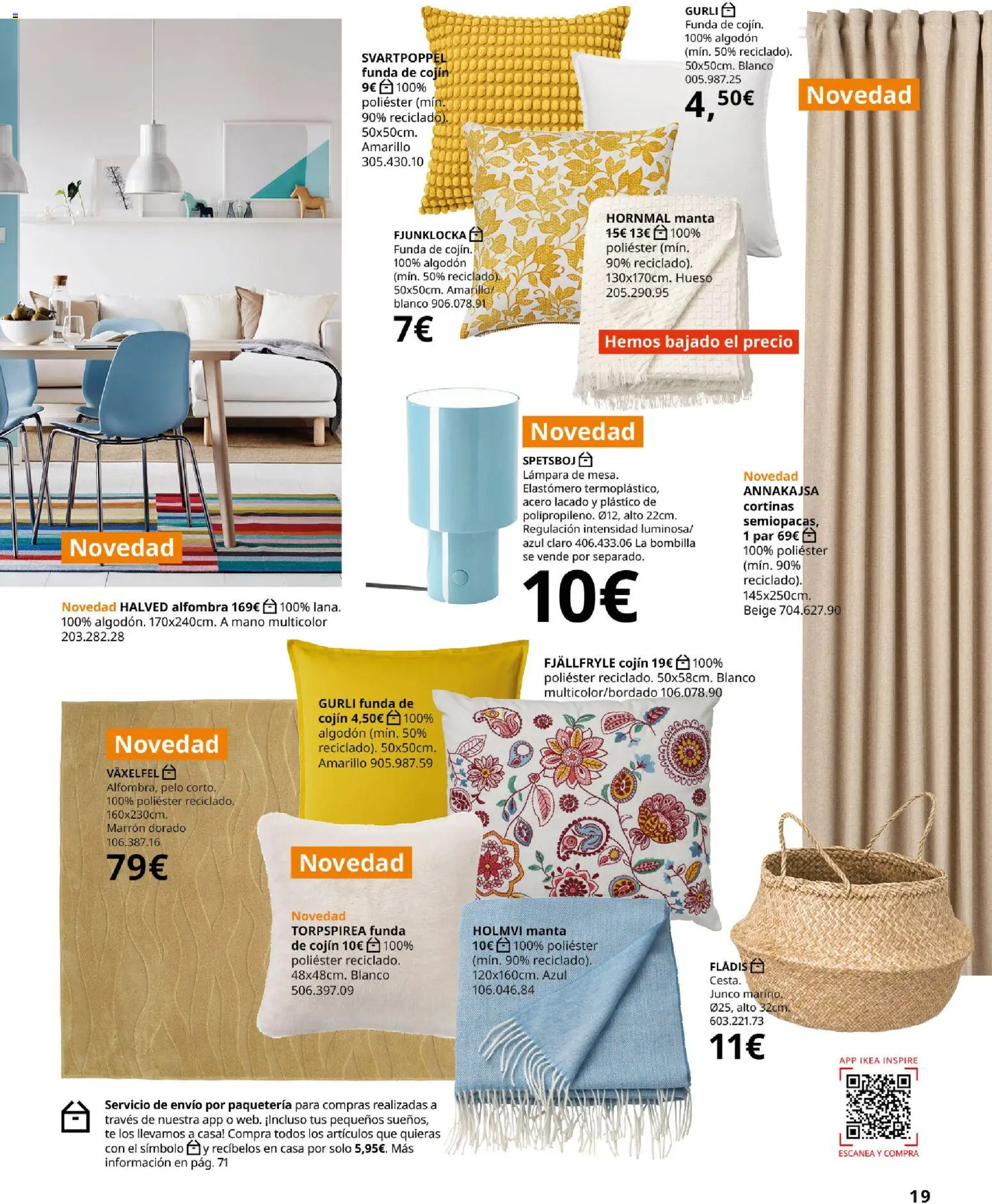 IKEA - Accesorios y decoración │ válido desde el 01/09/2026 | Página: 19 | Productos: Funda, Bombilla, Funda de cojín, Lámpara