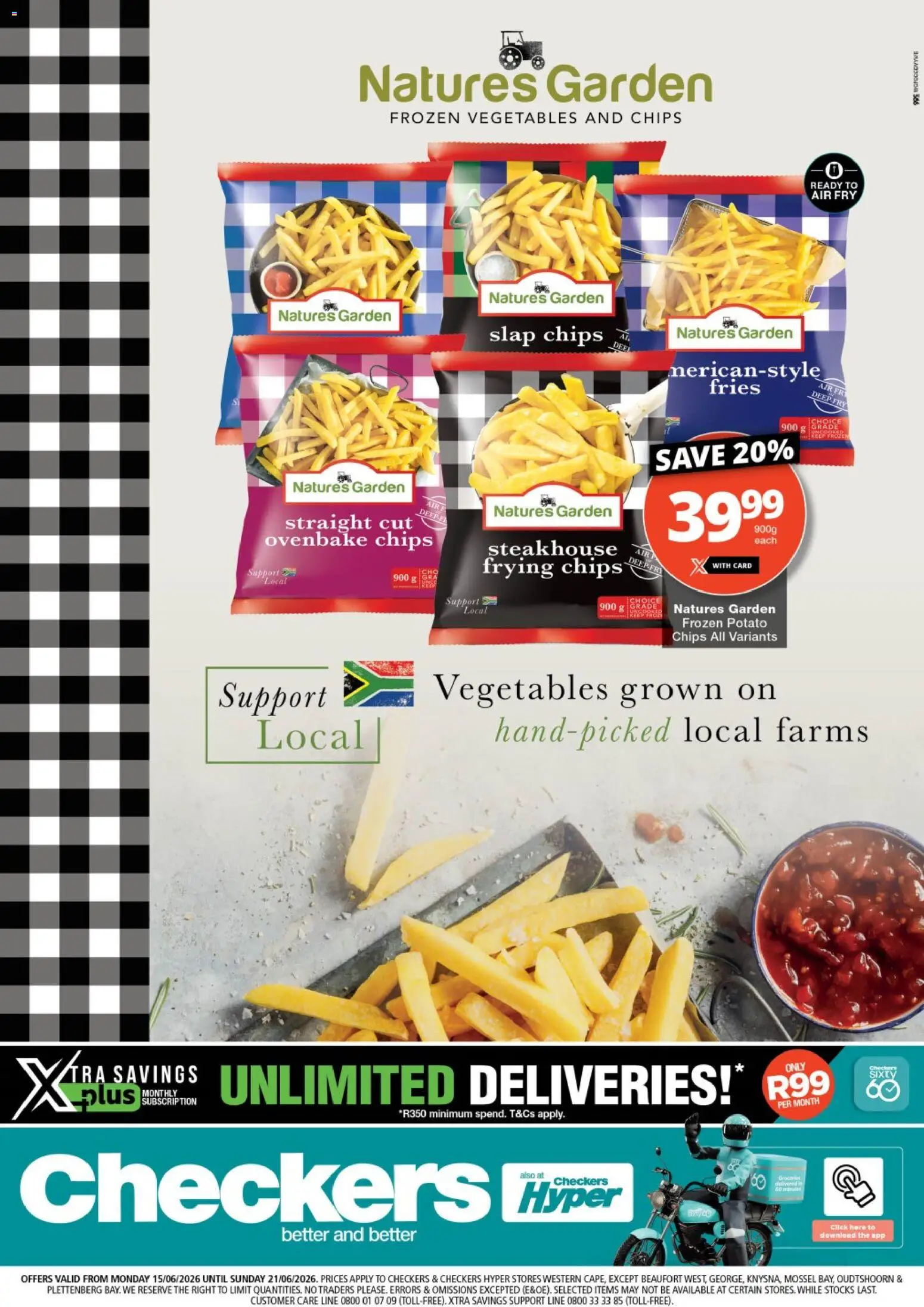New Checkers catalogue – valid from 15.06.2026 | Page: 1 | Products: Frozen vegetables, Chips, Vegetables