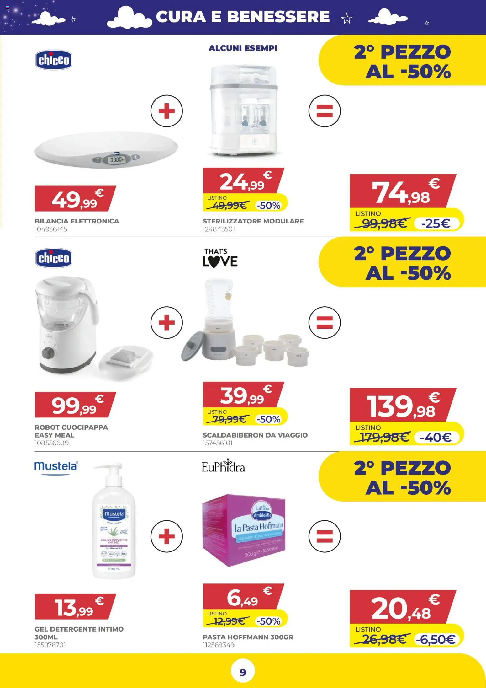 Volantino Toys Center del 16/07/2026 | Pagina: 9 | Prodotti: Detergente, Intimo, Pasta, Bilancia