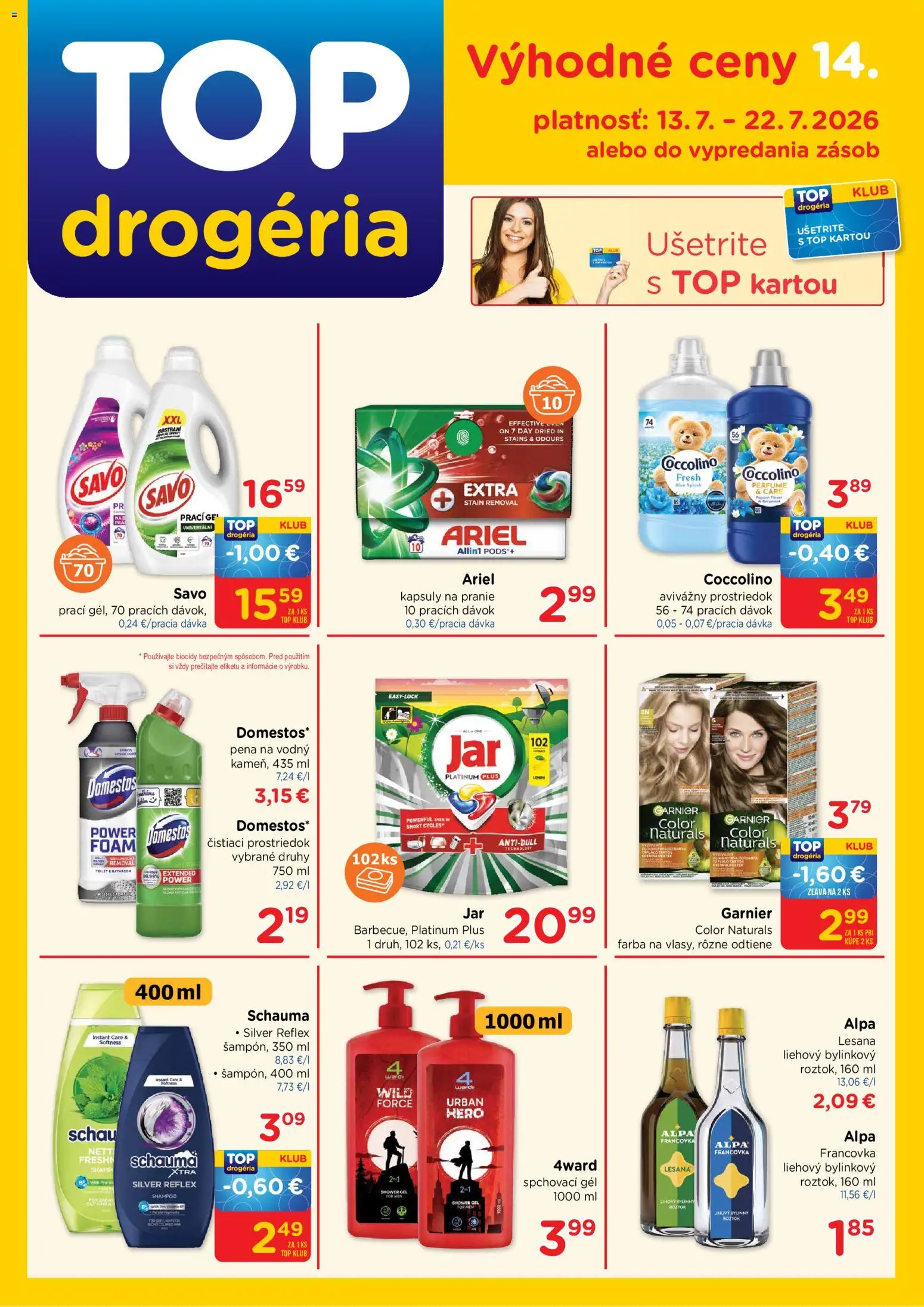 Nové TOP Drogéria akcie – leták je platný od 13.07.2026 | Strana: 1