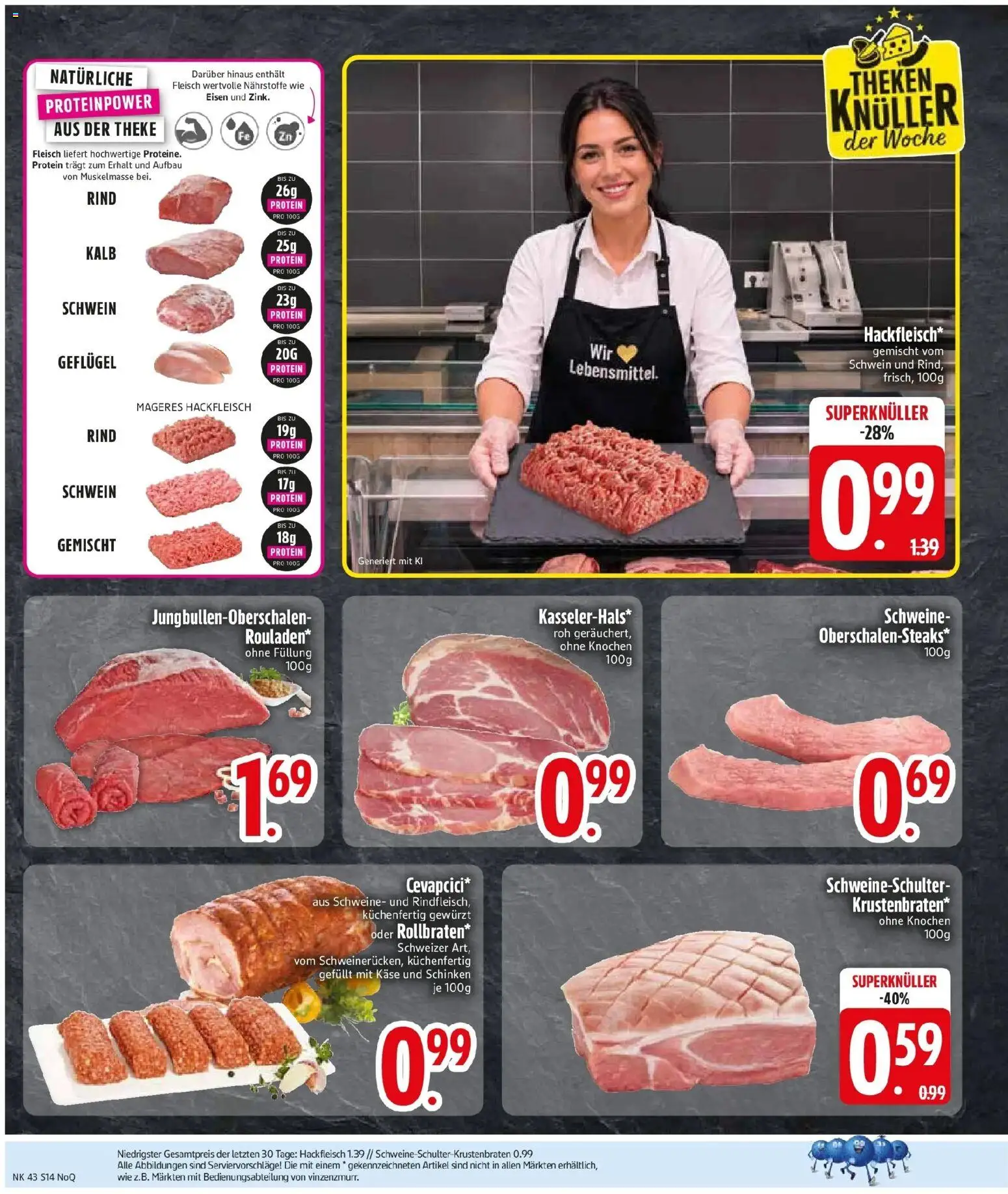 Edeka Prospekt Augsburg (ab 19.10.2026) » Angebote Online | Seite: 16 | Produkte: Käse, Theke, Fleisch, Hackfleisch