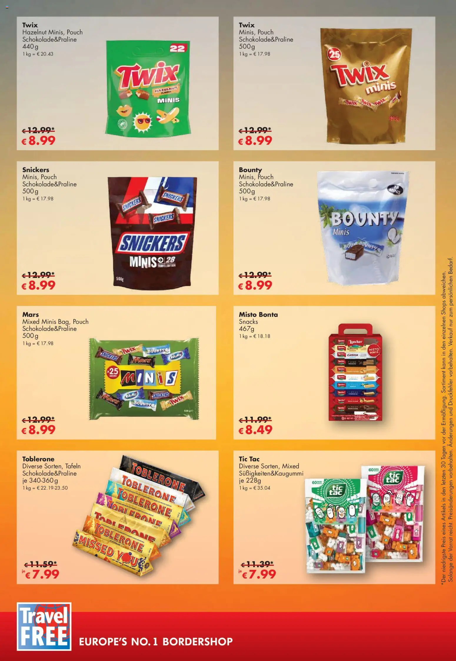 Travel Free Angebote – gültig ab 01.09.2026 | Seite: 2 | Produkte: Snickers, Mars, Twix