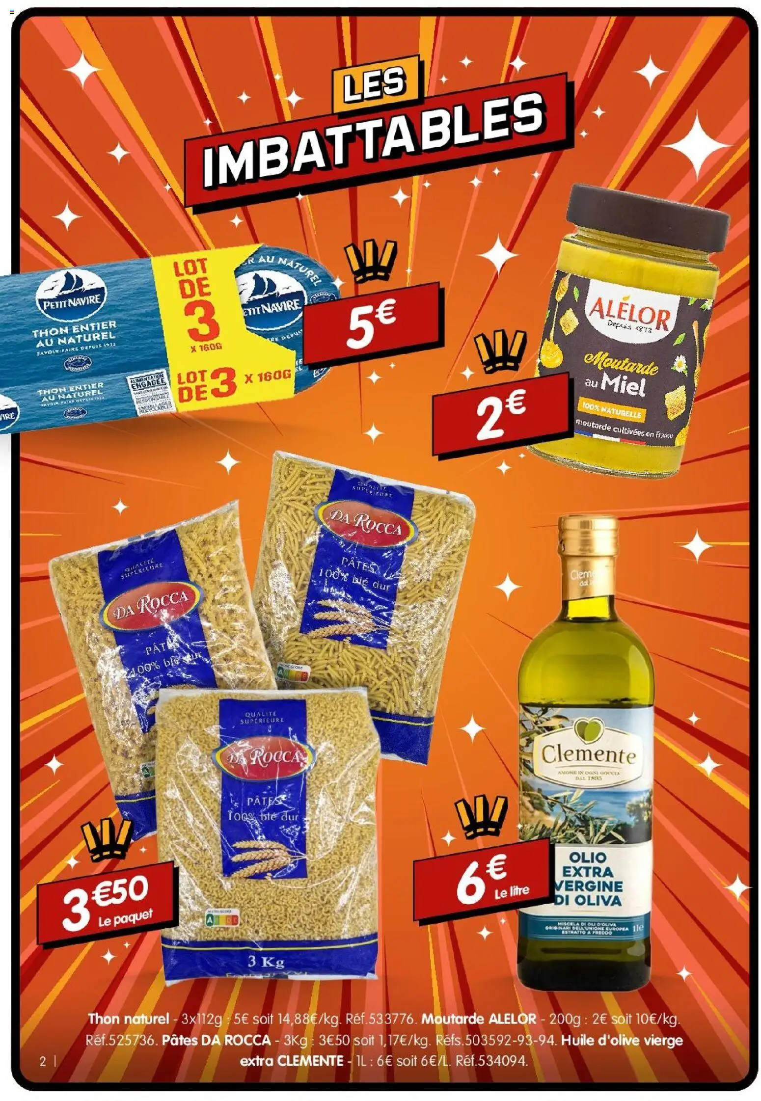 {H1} | Page: 2 | Produits: Huile D'olive, Thon, Moutarde, Pâtes