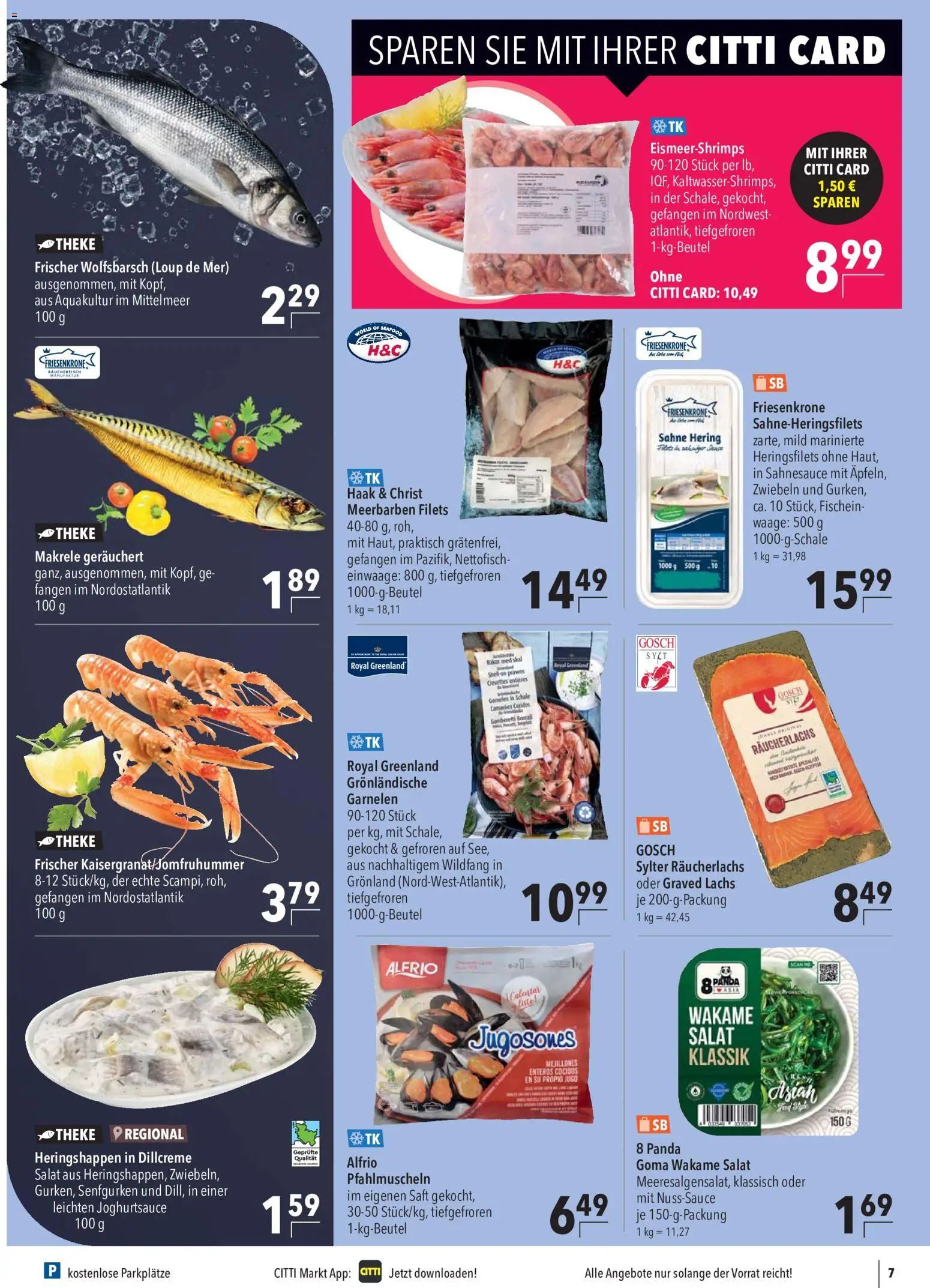 CITTI Markt Prospekt – gültig ab 22.07.2026 | Seite: 7 | Produkte: Lachs, Räucherlachs, Zwiebeln, Sahne