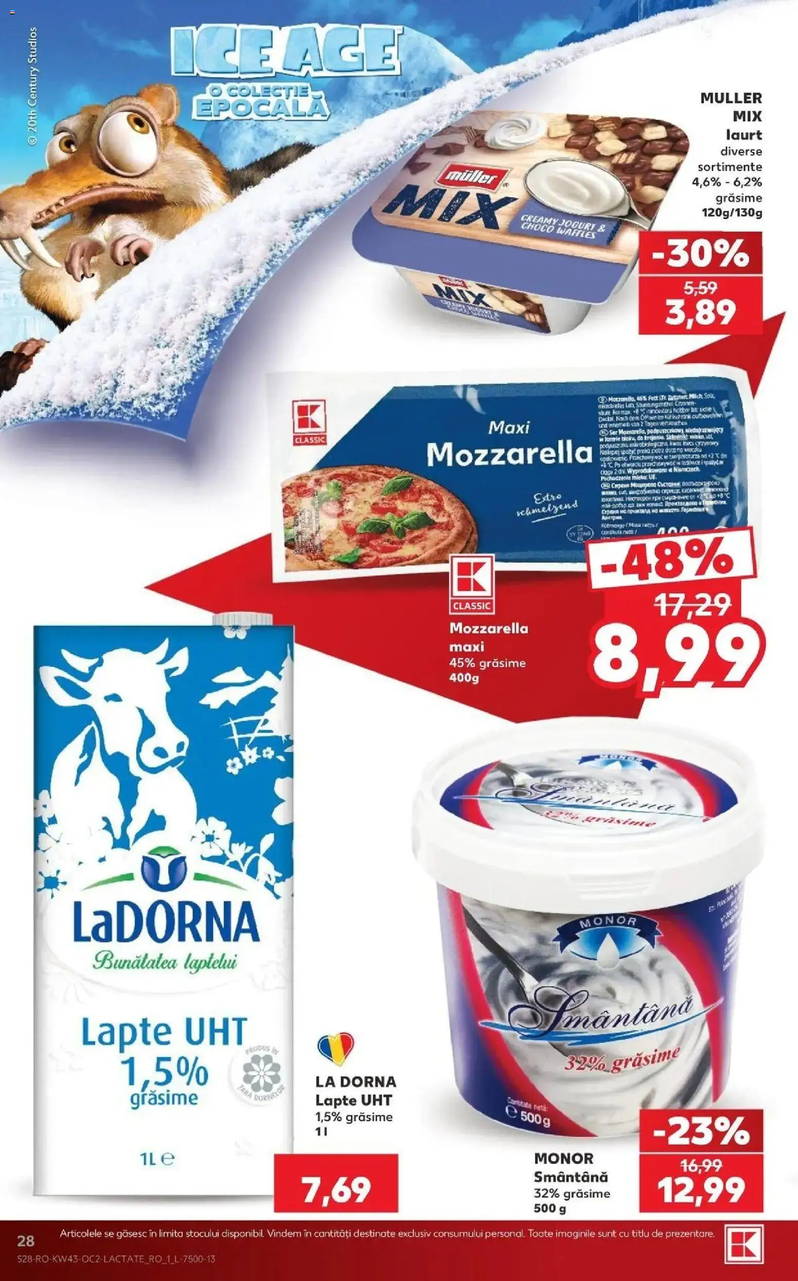 Kaufland Viseu de Sus 21.10.2026 - Revista si Oferta | Pagină: 28 | Produse: Mozzarella, Lapte, Moca, Smântână