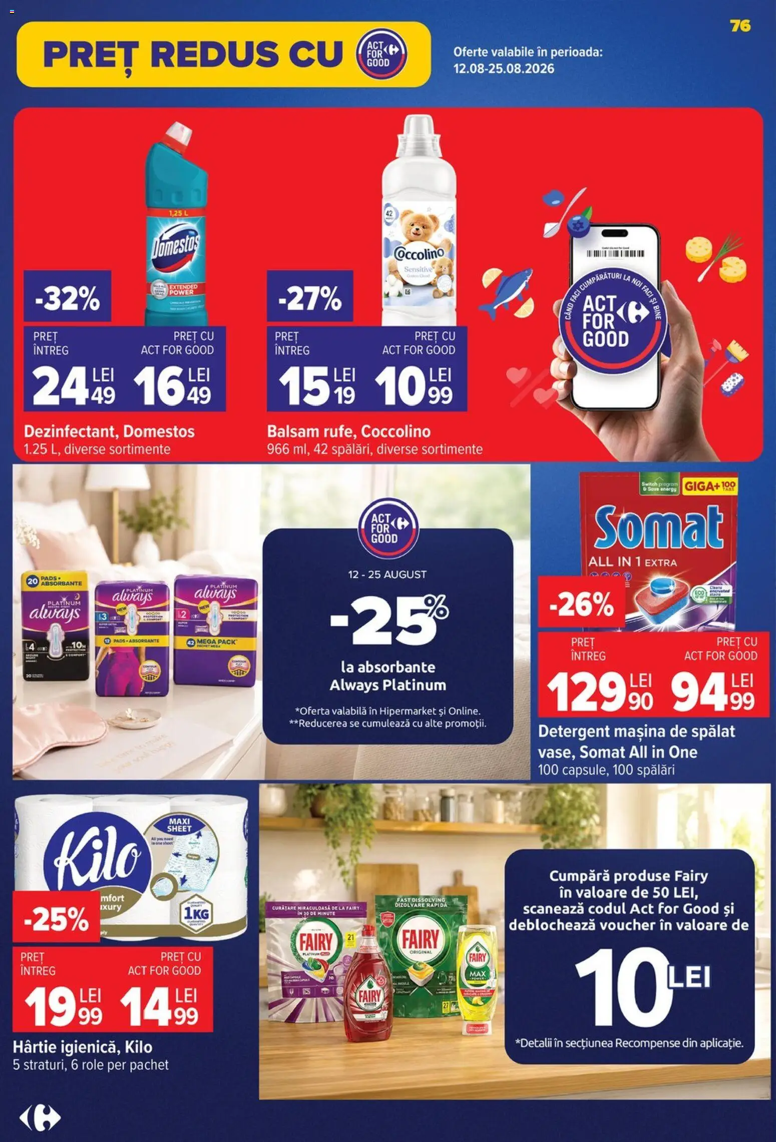 Noul catalog Carrefour – valabil de la 12.08.2026 | Pagină: 77 | Produse: Role, Balsam, Detergent, Power