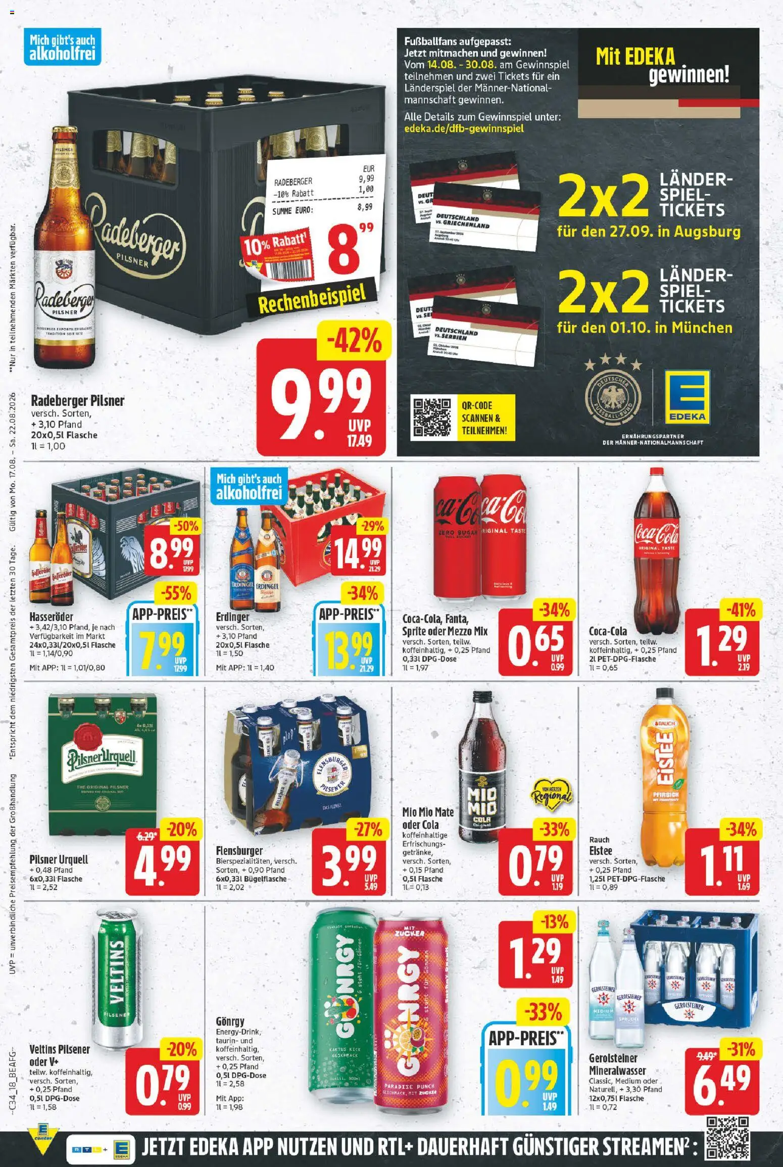 E center Prospekt – gültig ab 17.08.2026 | Seite: 18 | Produkte: Oder mezzo mix, Hasseröder, Uhr, Veltins