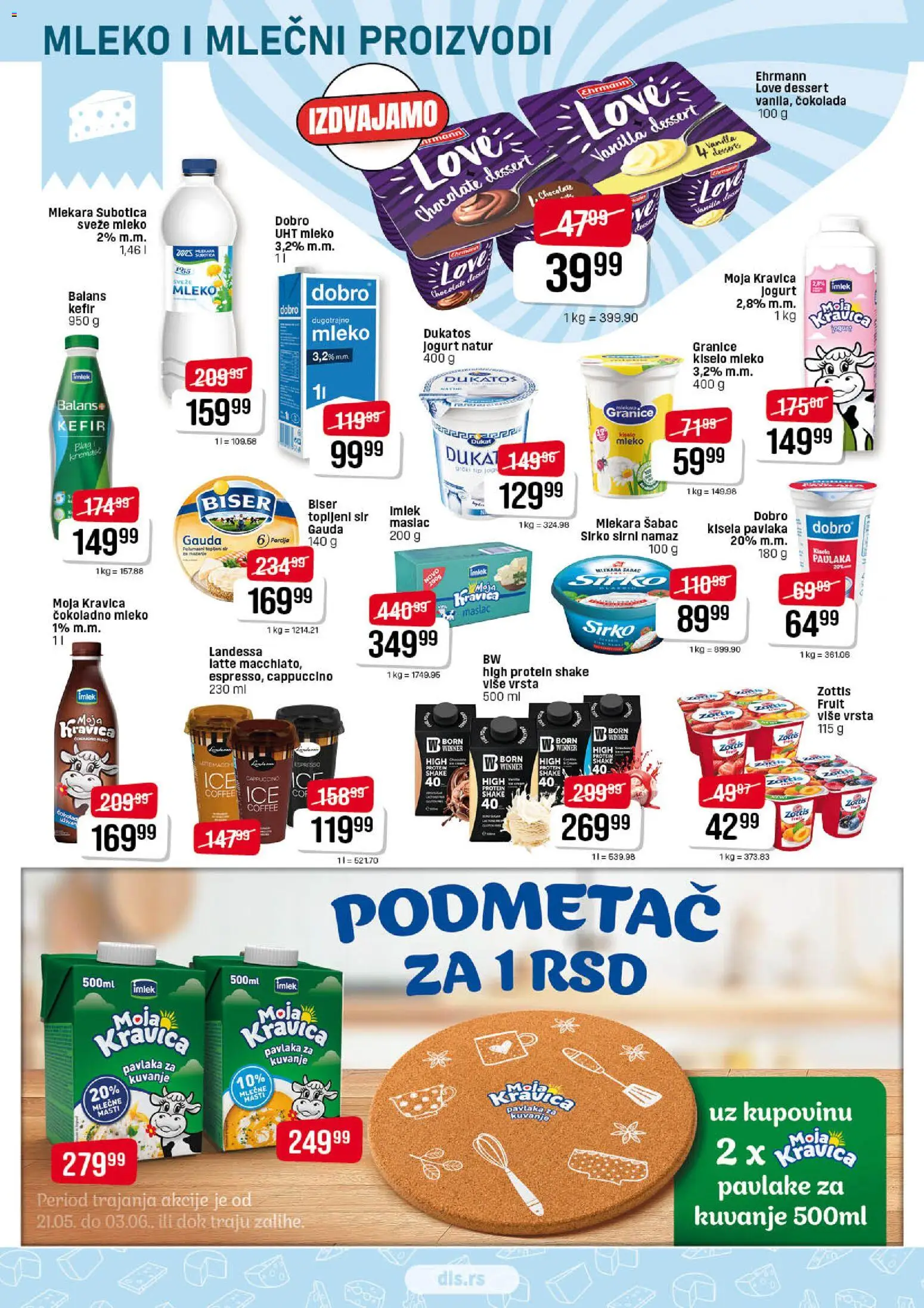 DIS katalog - važi od 21.05.2026 | Strana: 4 | Proizvode: Moja kravica, Mleko, Čokolada, Pavlaka
