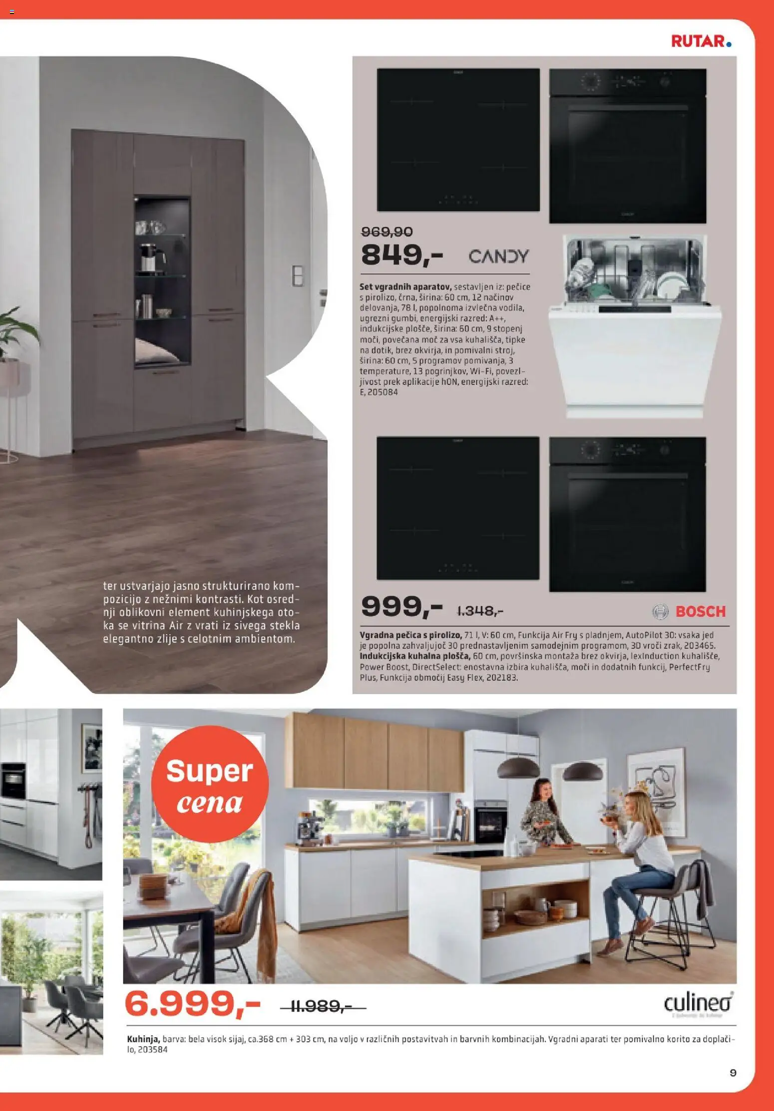 Novi Rutar katalog ponudbe – veljaven od 29.09.2026 | Stran: 9 | Izdelki: Pecica, Vitrina, Vgradna pečica, Barva