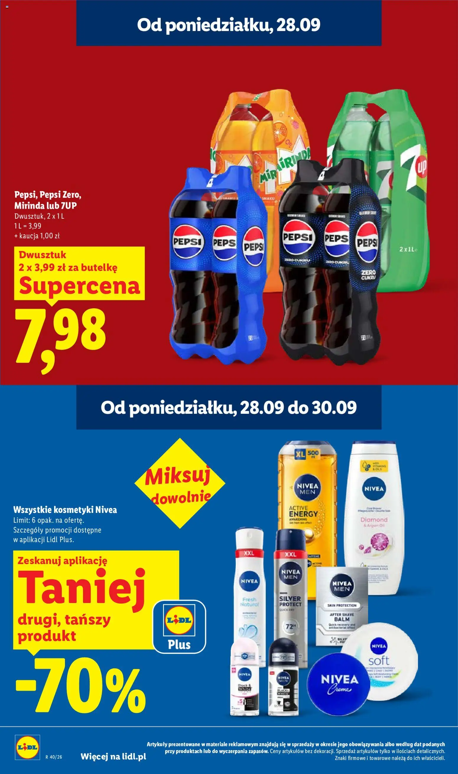 Lidl Polsko leták od 28.09.2026 | Strana: 18 | Produkty: Nivea, Pepsi, Mirinda